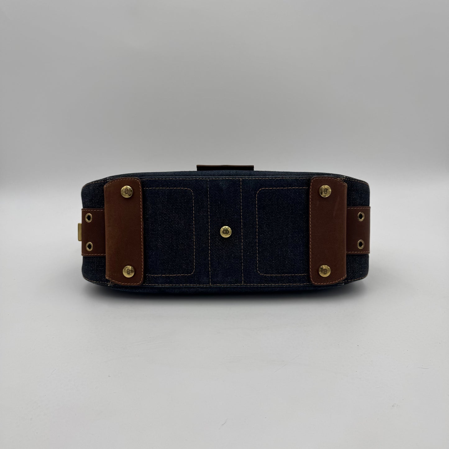 Christian Dior Blue Denim and Brown Leather Street Chic Columbus GHW