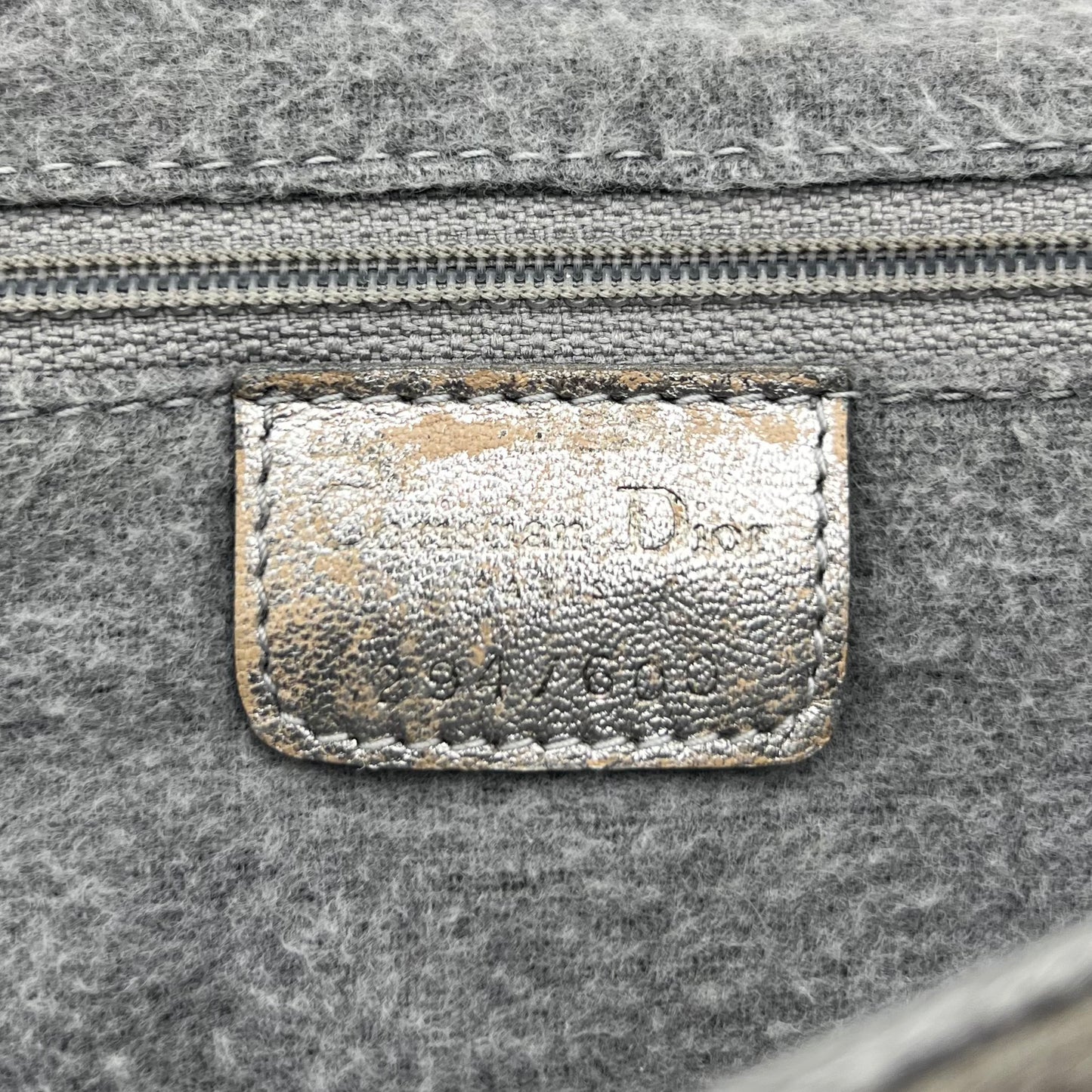 Christian Dior Silver Satin Embellished Malice Pearl Shoulder Bag
