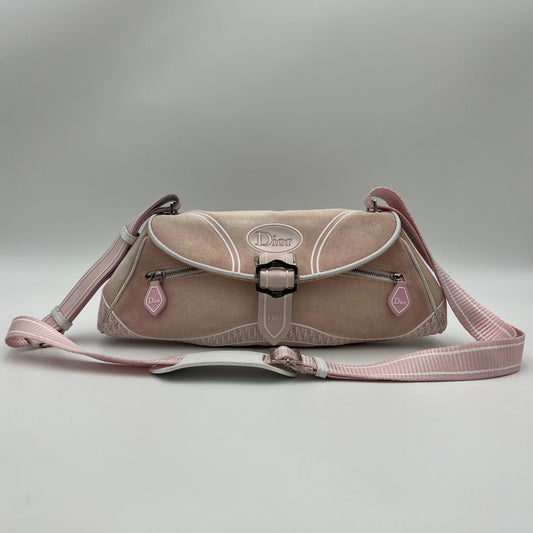 Christian Dior Y2K Pink Logo Trotter Flap Baguette