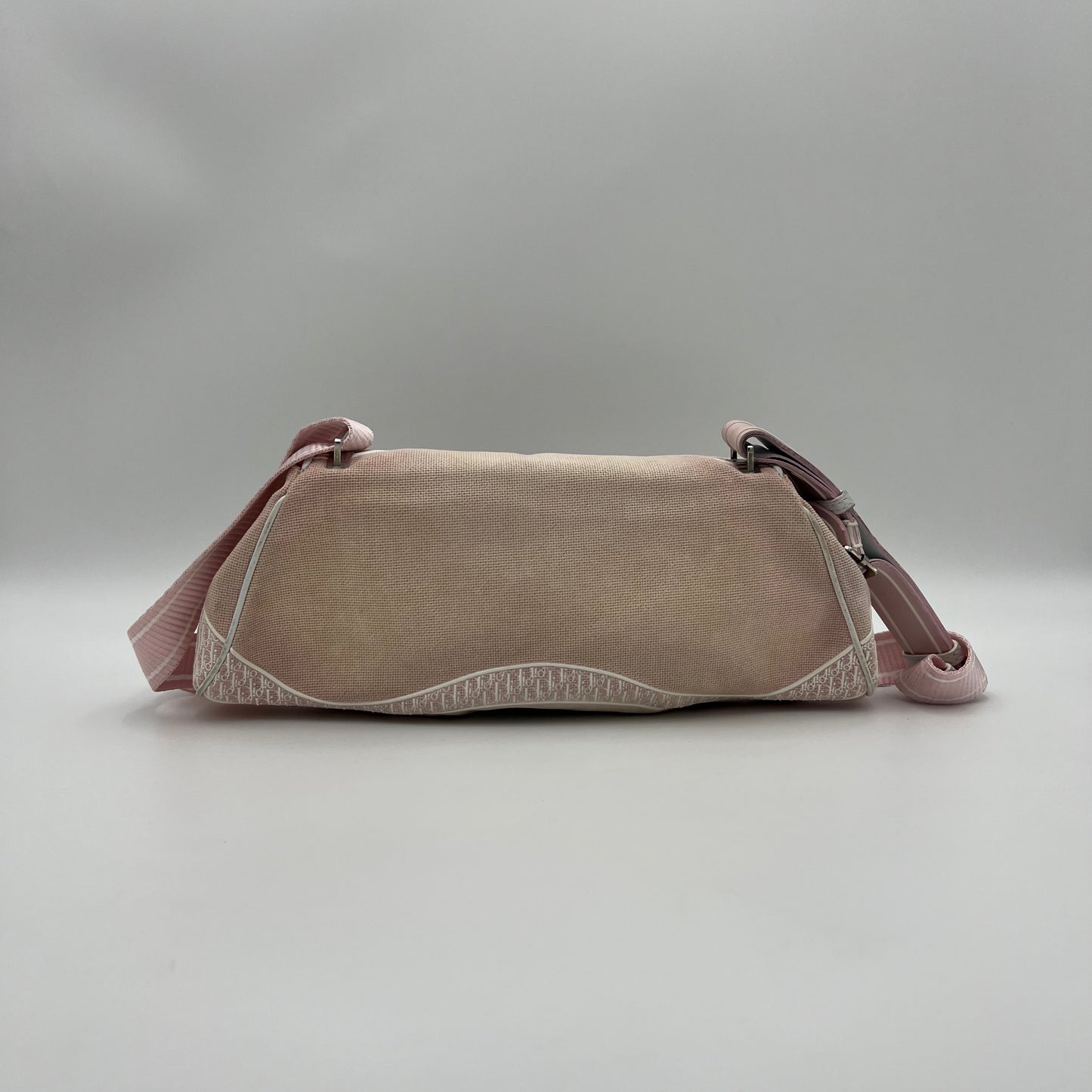 Christian Dior Y2K Pink Logo Trotter Flap Baguette