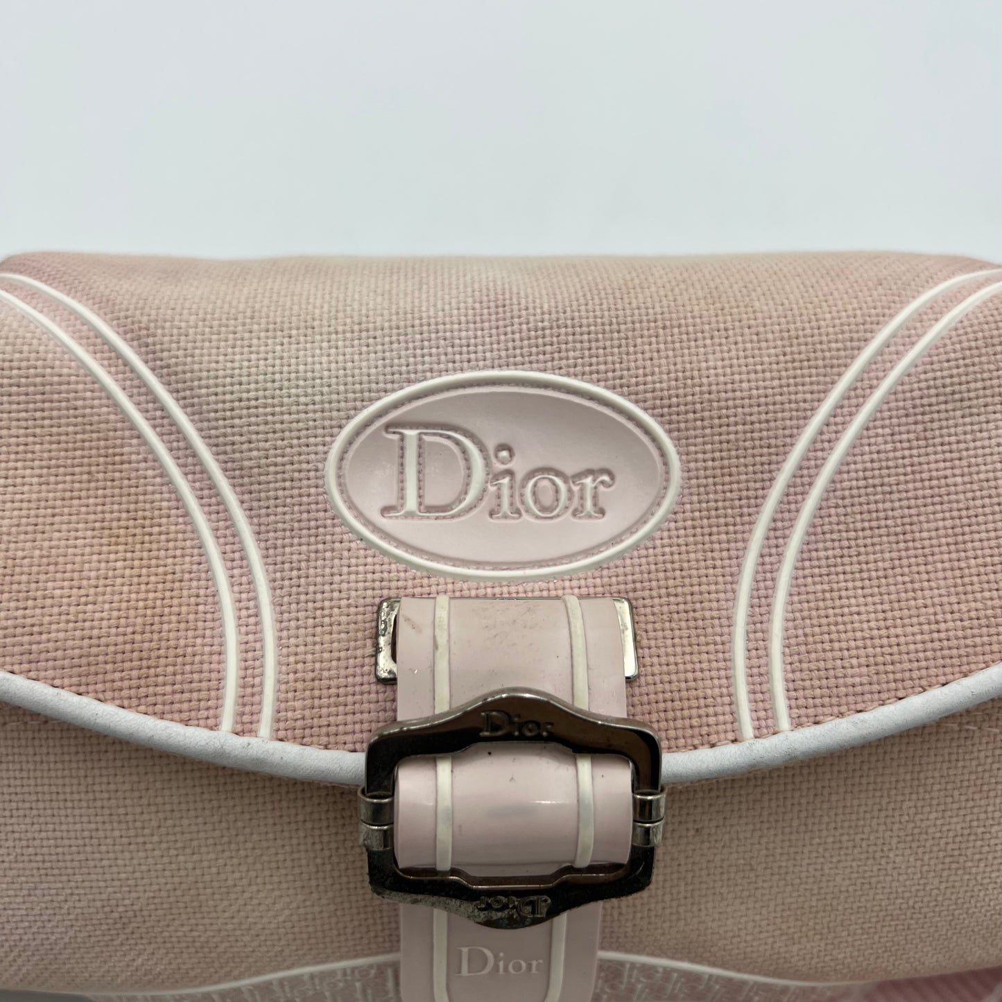 Christian Dior Y2K Pink Logo Trotter Flap Baguette