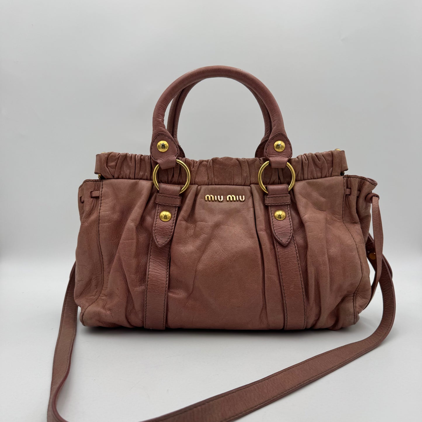 Miu Miu Old Rose Pink Vitello Lux Handbag
