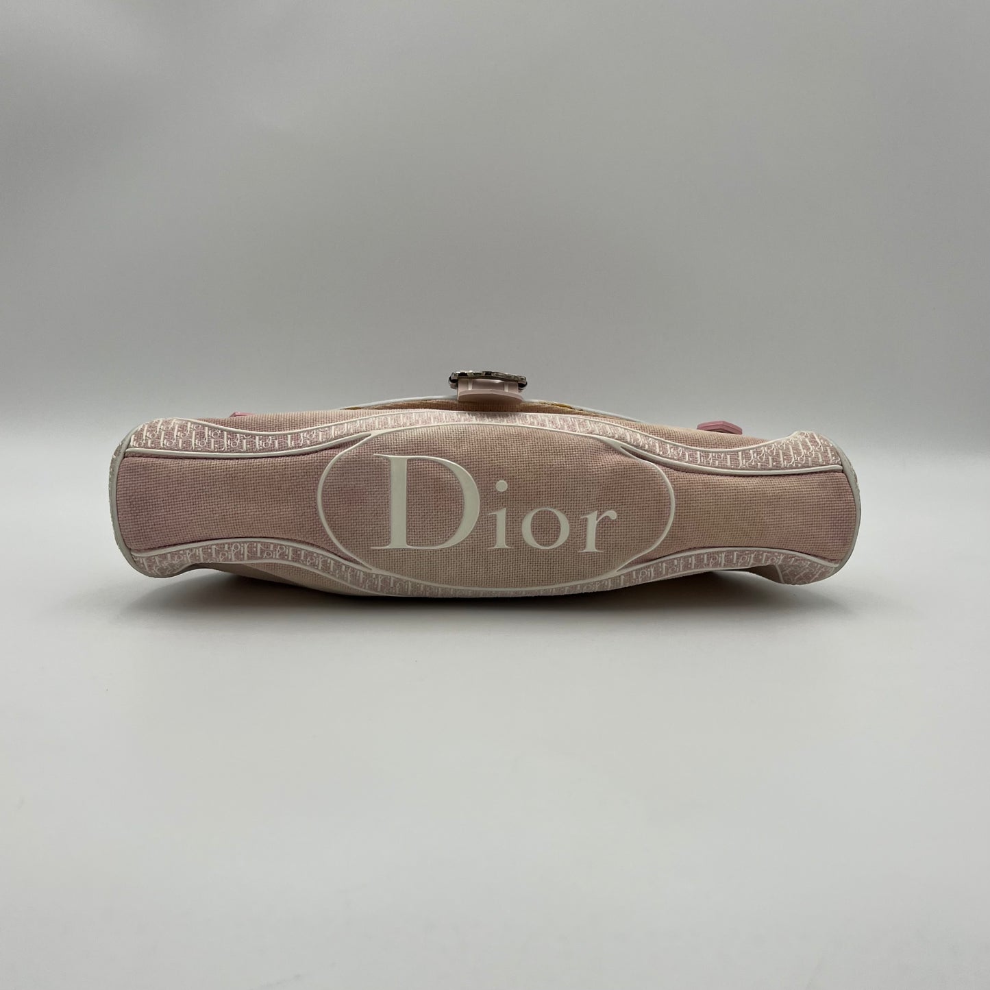 Christian Dior Y2K Pink Logo Trotter Flap Baguette
