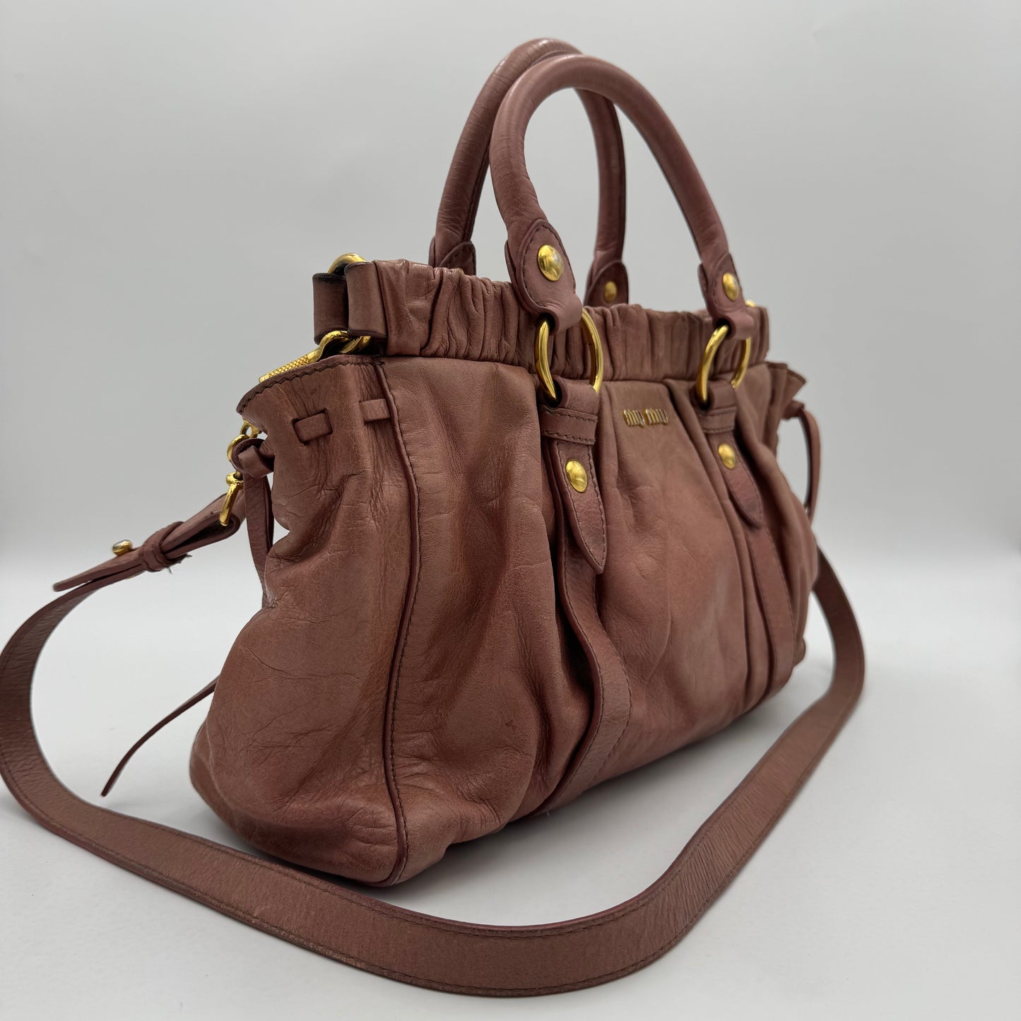 Miu Miu Old Rose Pink Vitello Lux Handbag
