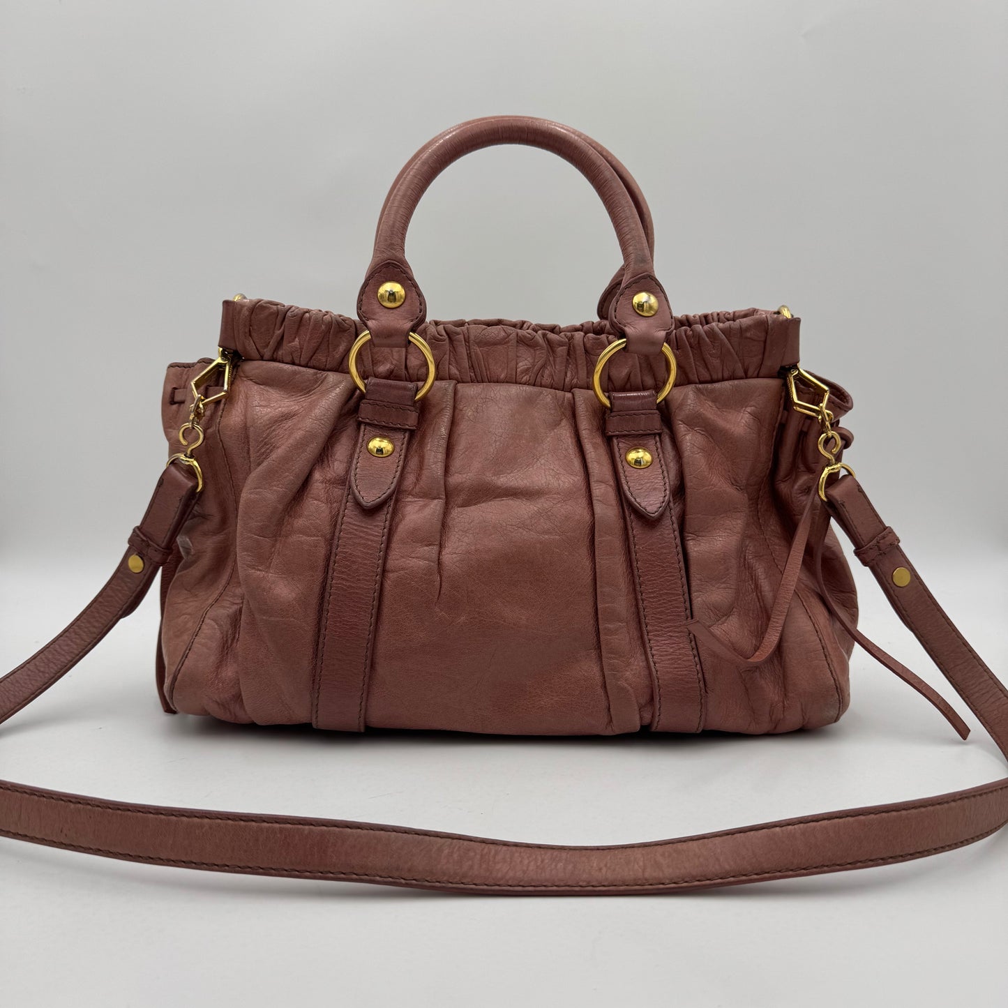 Miu Miu Old Rose Pink Vitello Lux Handbag