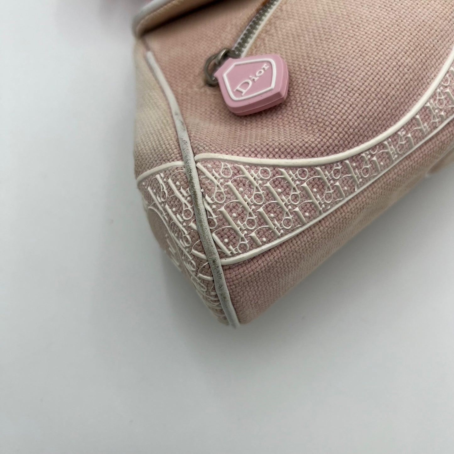 Christian Dior Y2K Pink Logo Trotter Flap Baguette