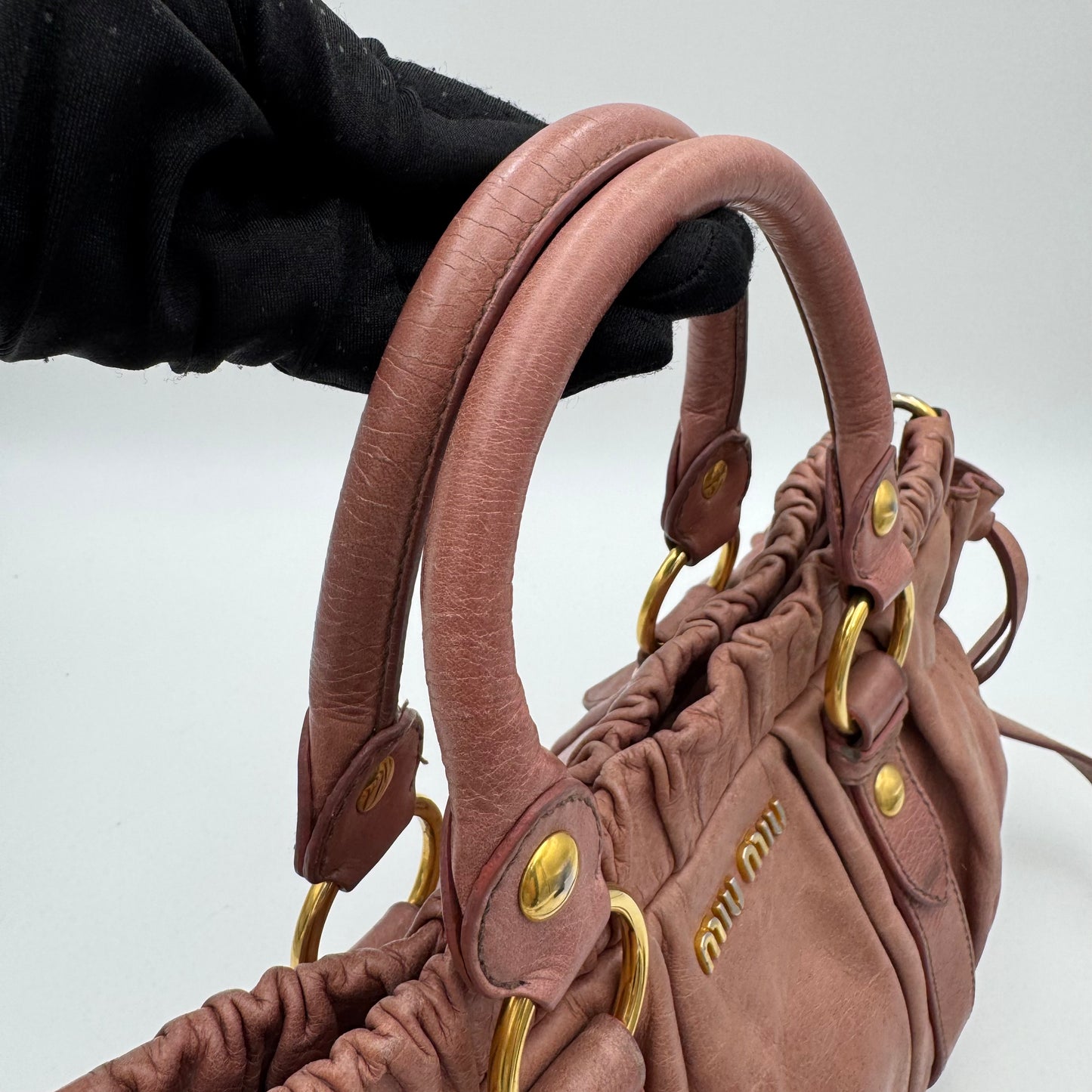 Miu Miu Old Rose Pink Vitello Lux Handbag