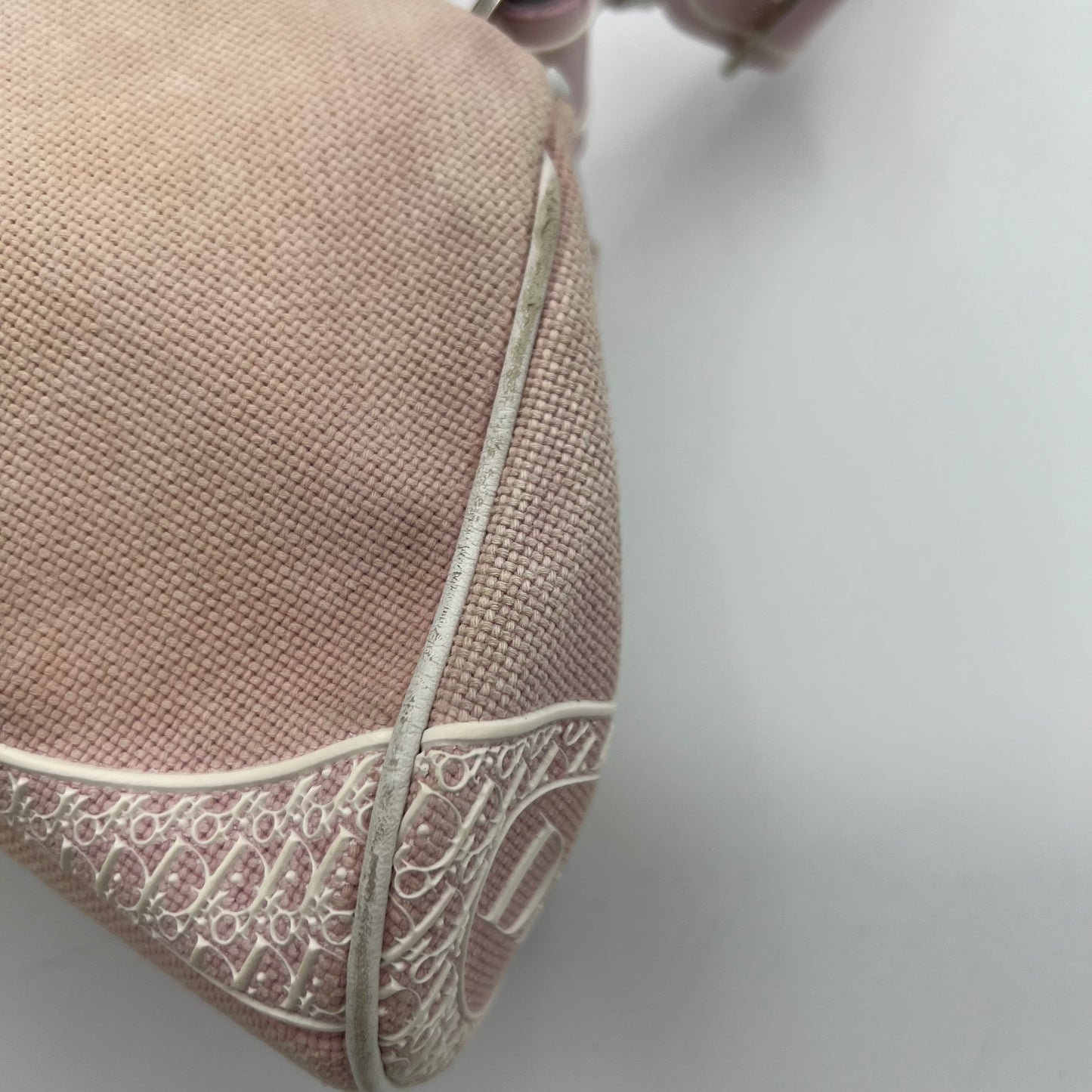 Christian Dior Y2K Pink Logo Trotter Flap Baguette