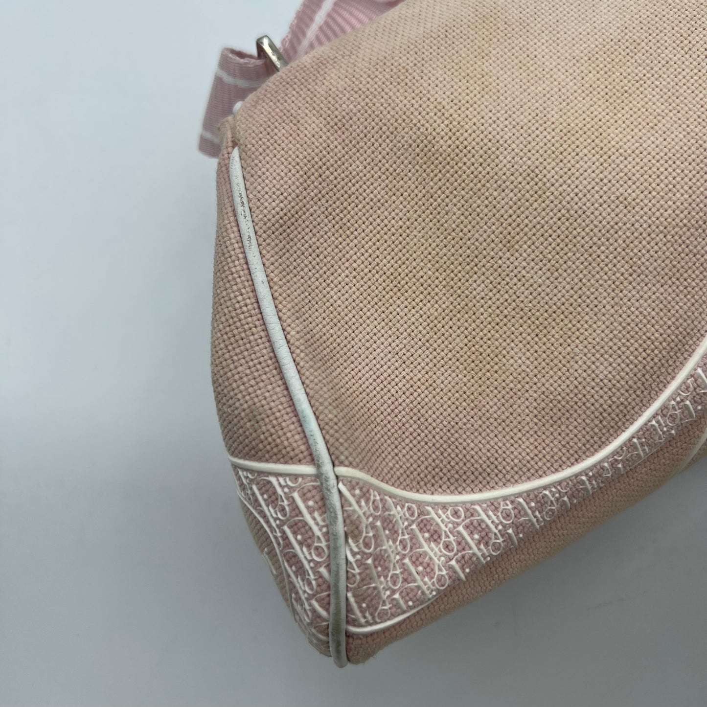 Christian Dior Y2K Pink Logo Trotter Flap Baguette