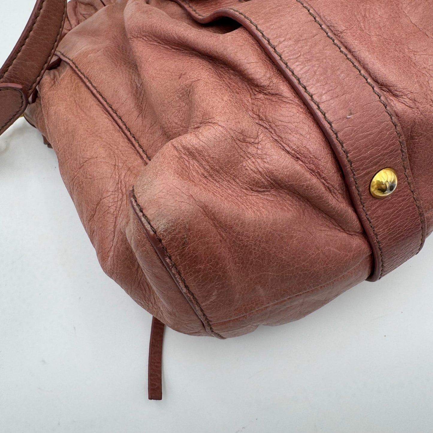 Miu Miu Old Rose Pink Vitello Lux Handbag