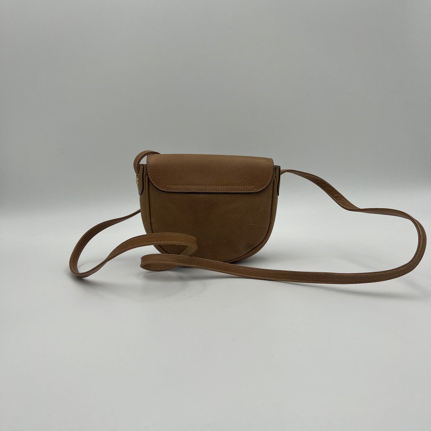 Celine Paris Camel Grained Leather Triomphe Mini Flap Crossbody