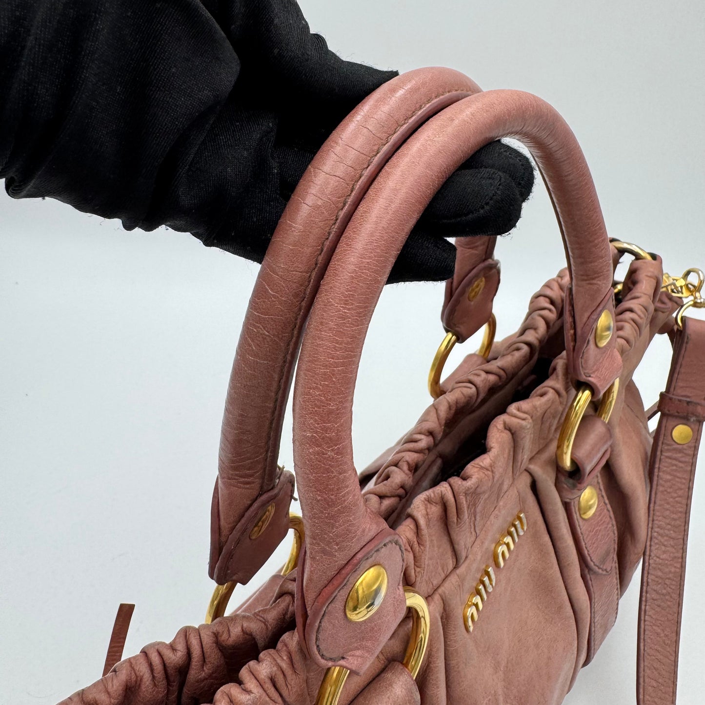 Miu Miu Old Rose Pink Vitello Lux Handbag