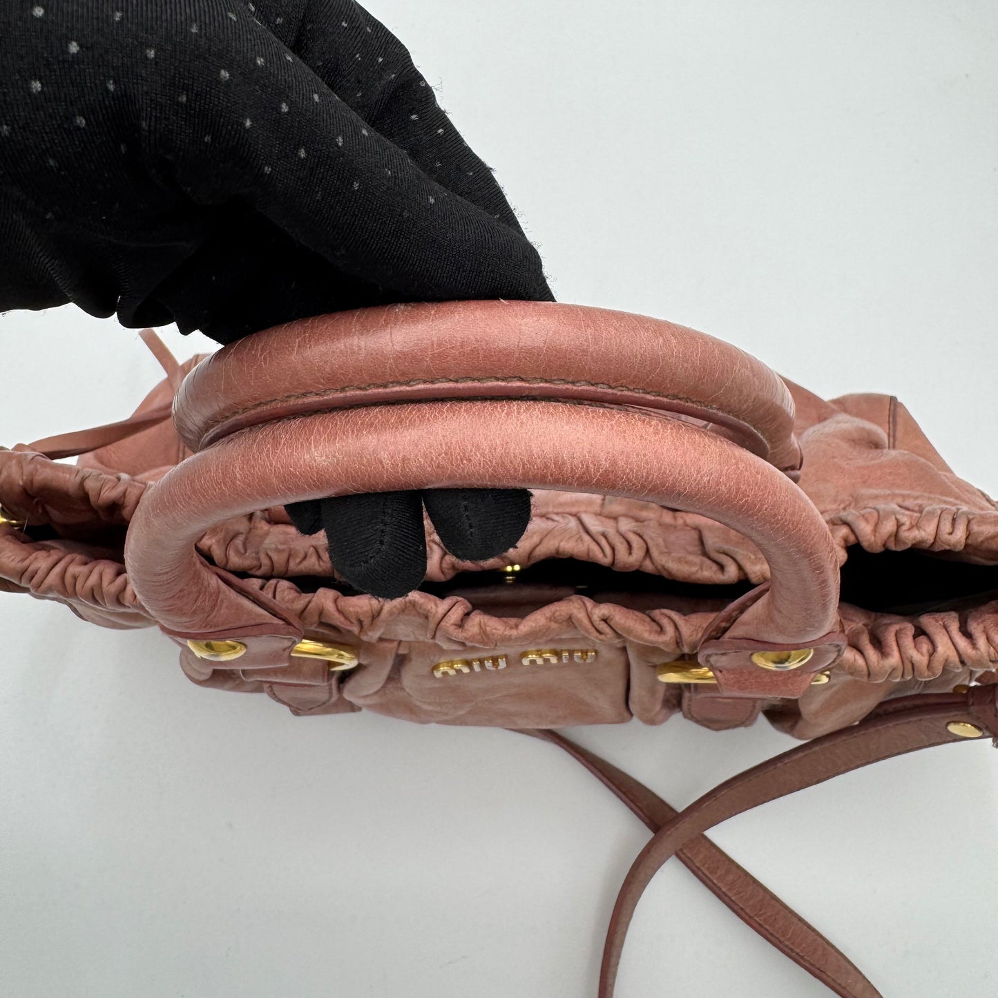 Miu Miu Old Rose Pink Vitello Lux Handbag