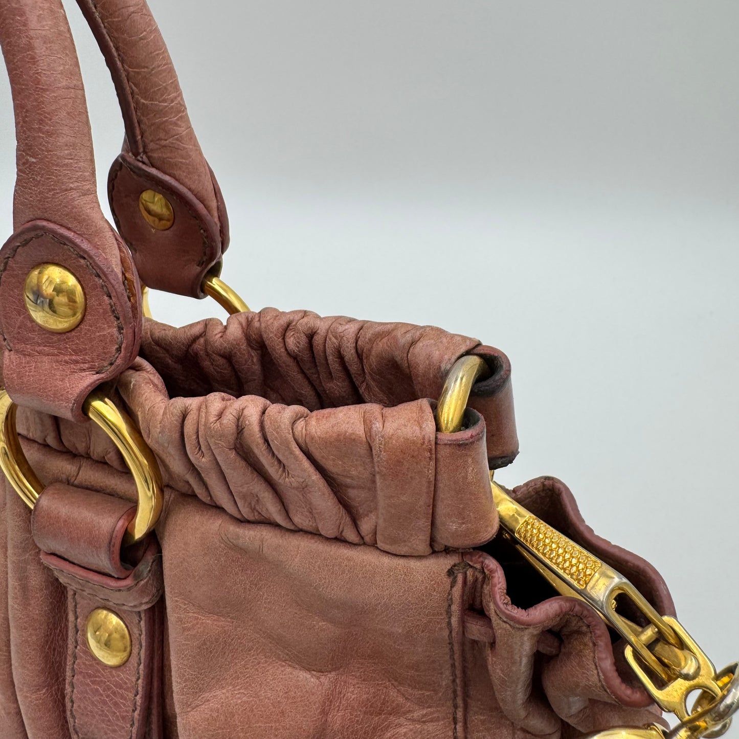 Miu Miu Old Rose Pink Vitello Lux Handbag