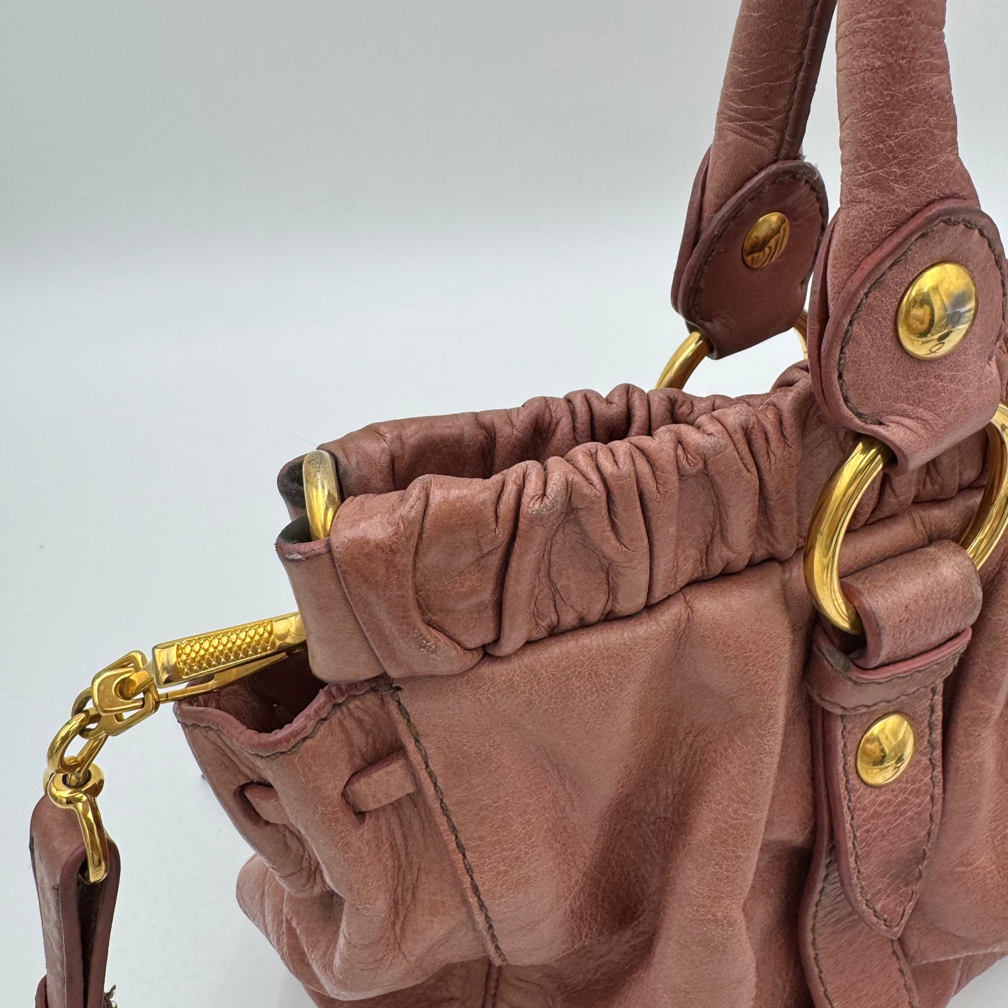 Miu Miu Old Rose Pink Vitello Lux Handbag