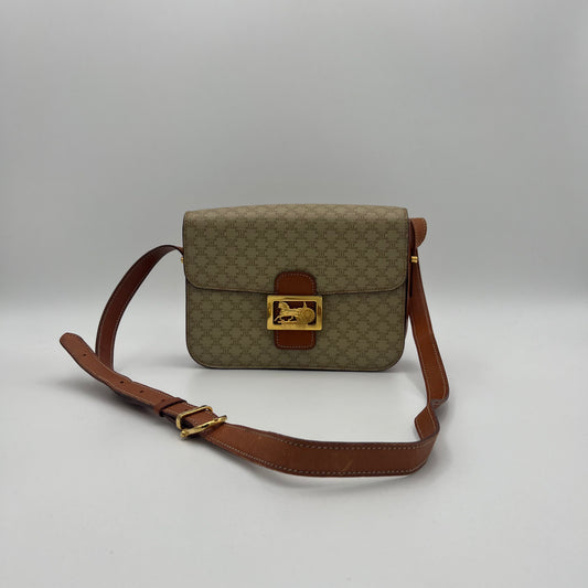 Celine Paris Macadam PVC Horse Carriage Box Shoulder Sling Bag