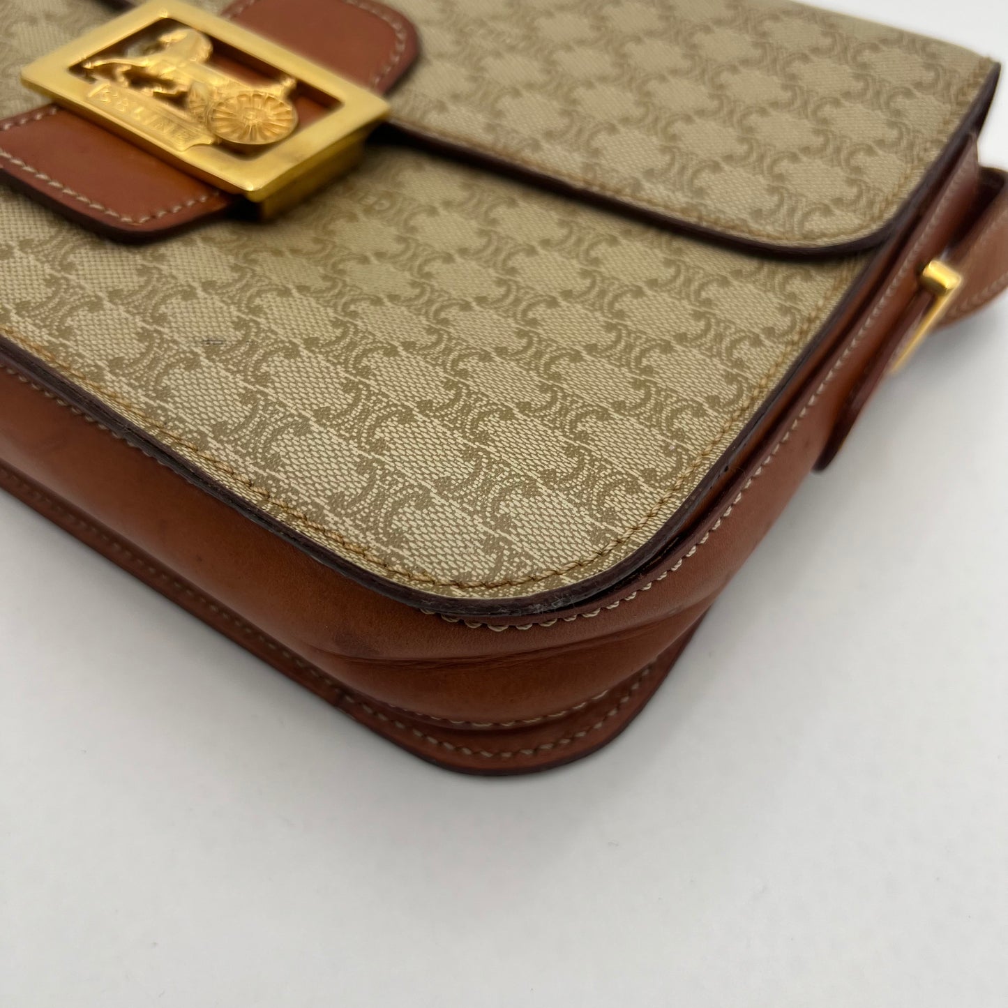 Celine Paris Macadam PVC Horse Carriage Box Shoulder Sling Bag