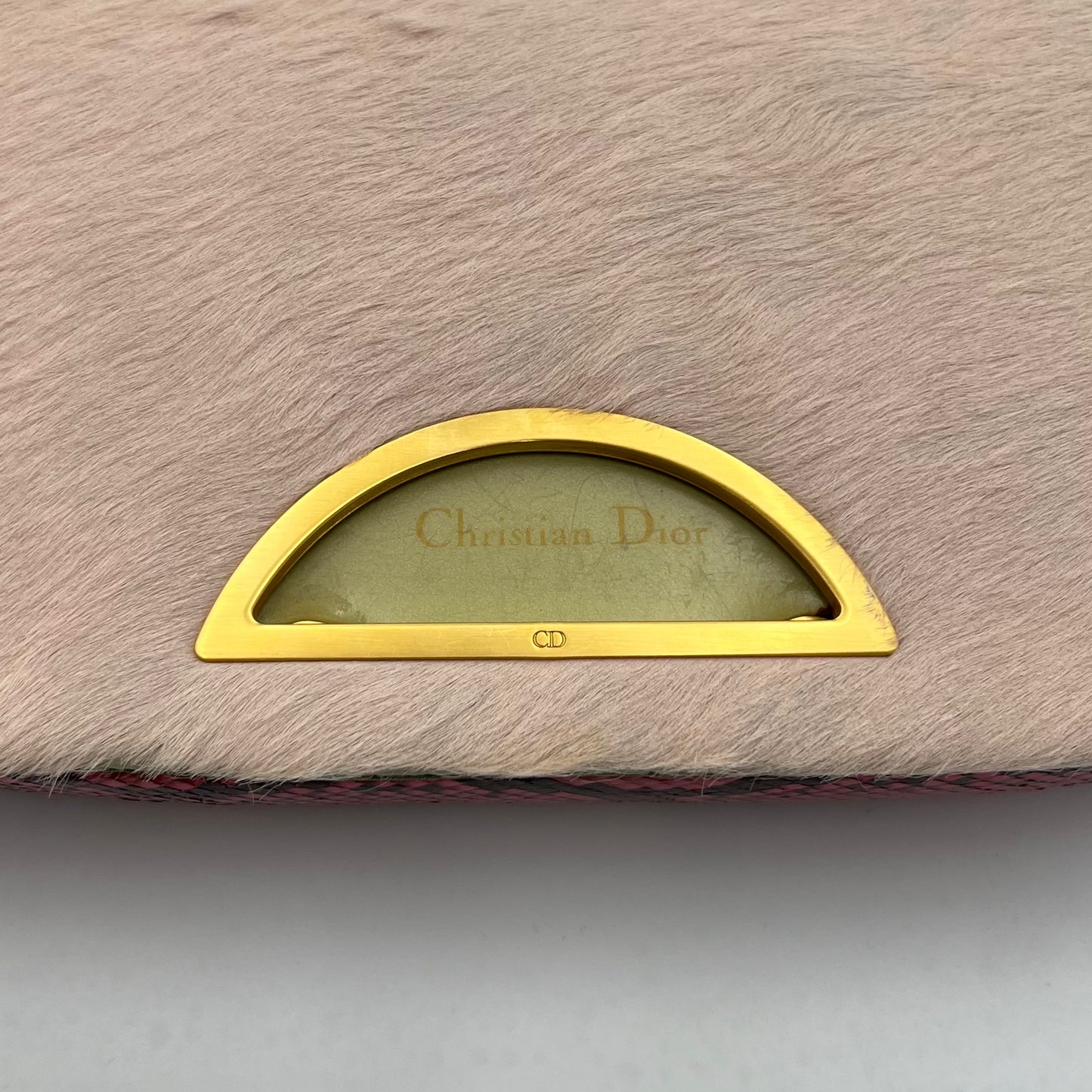 Christian Dior Pink Pony Hair and Python Malice Pearl Shoulder Bag