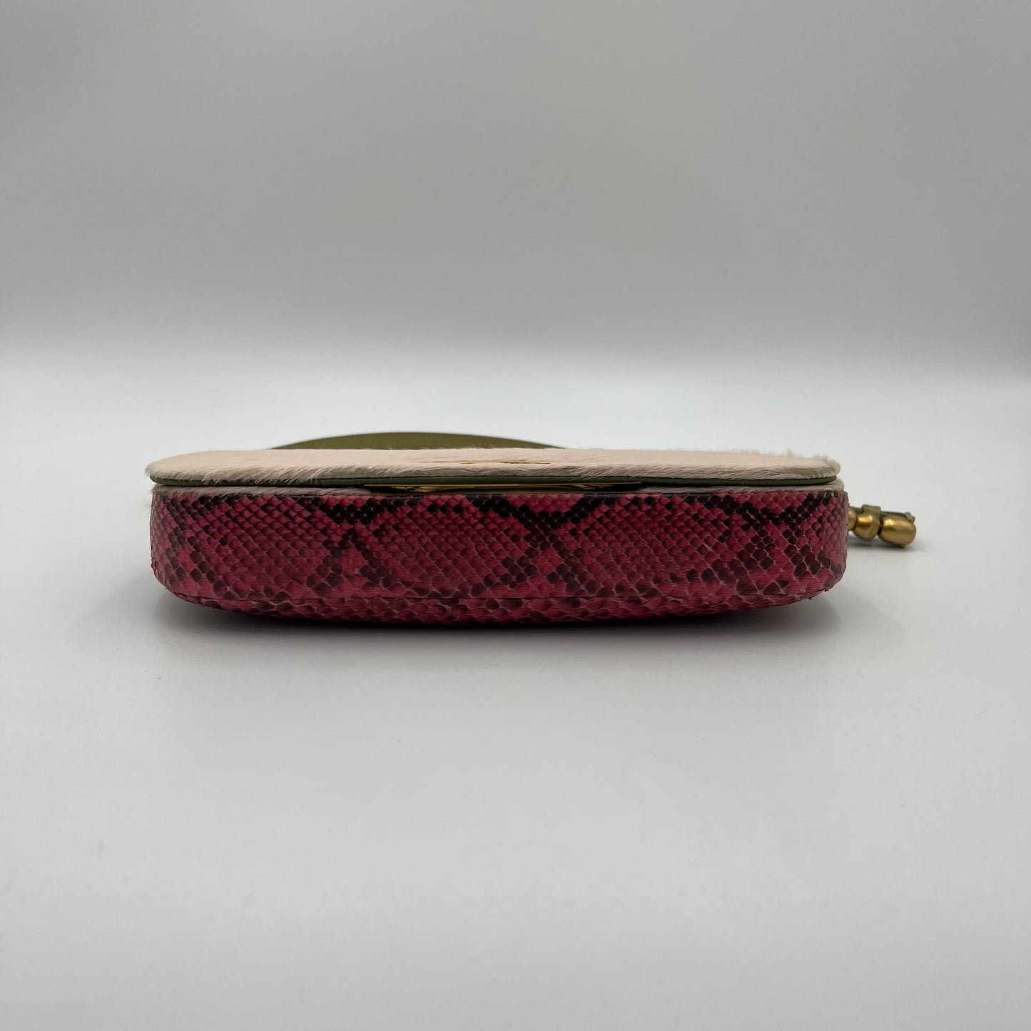 Christian Dior Pink Pony Hair and Python Malice Pearl Shoulder Bag