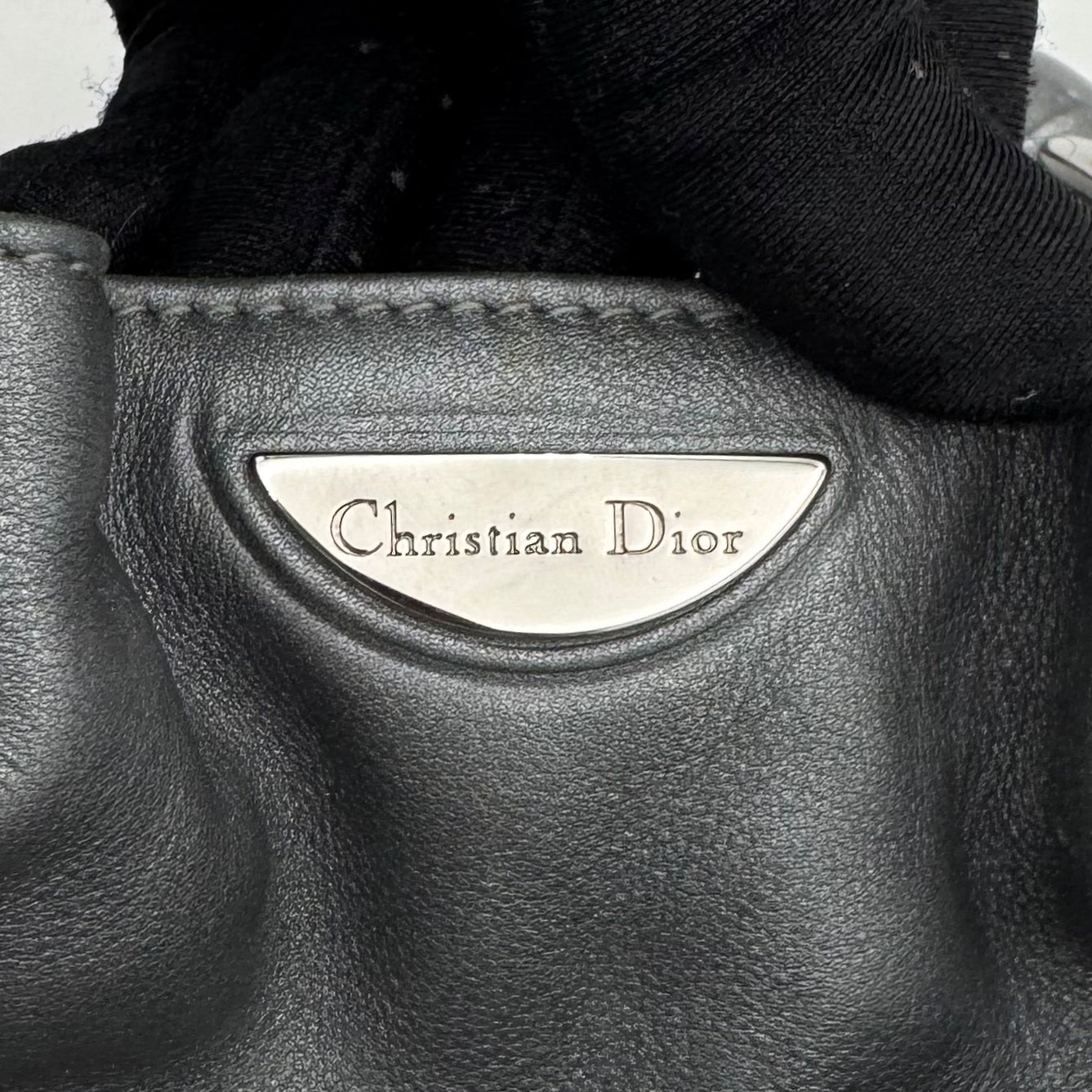 Christian Dior Gray Leather Malice Pearl Handbag