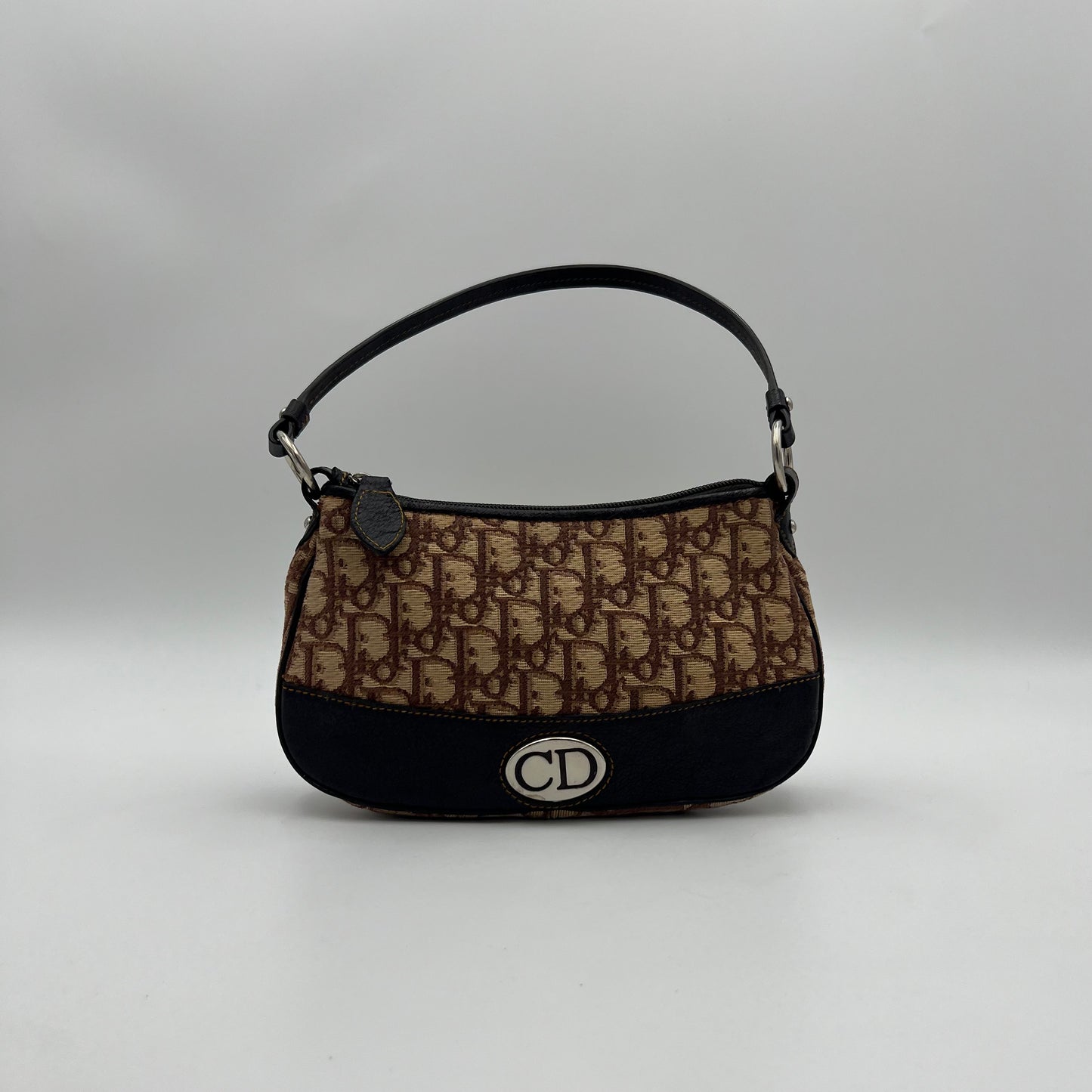 Christian Dior Brown Oblique Canvas and Leather CD Logo Pochette