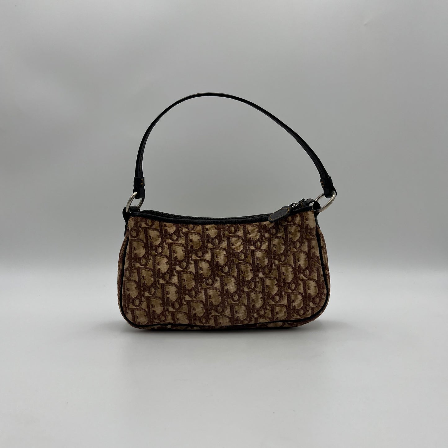 Christian Dior Brown Oblique Canvas and Leather CD Logo Pochette