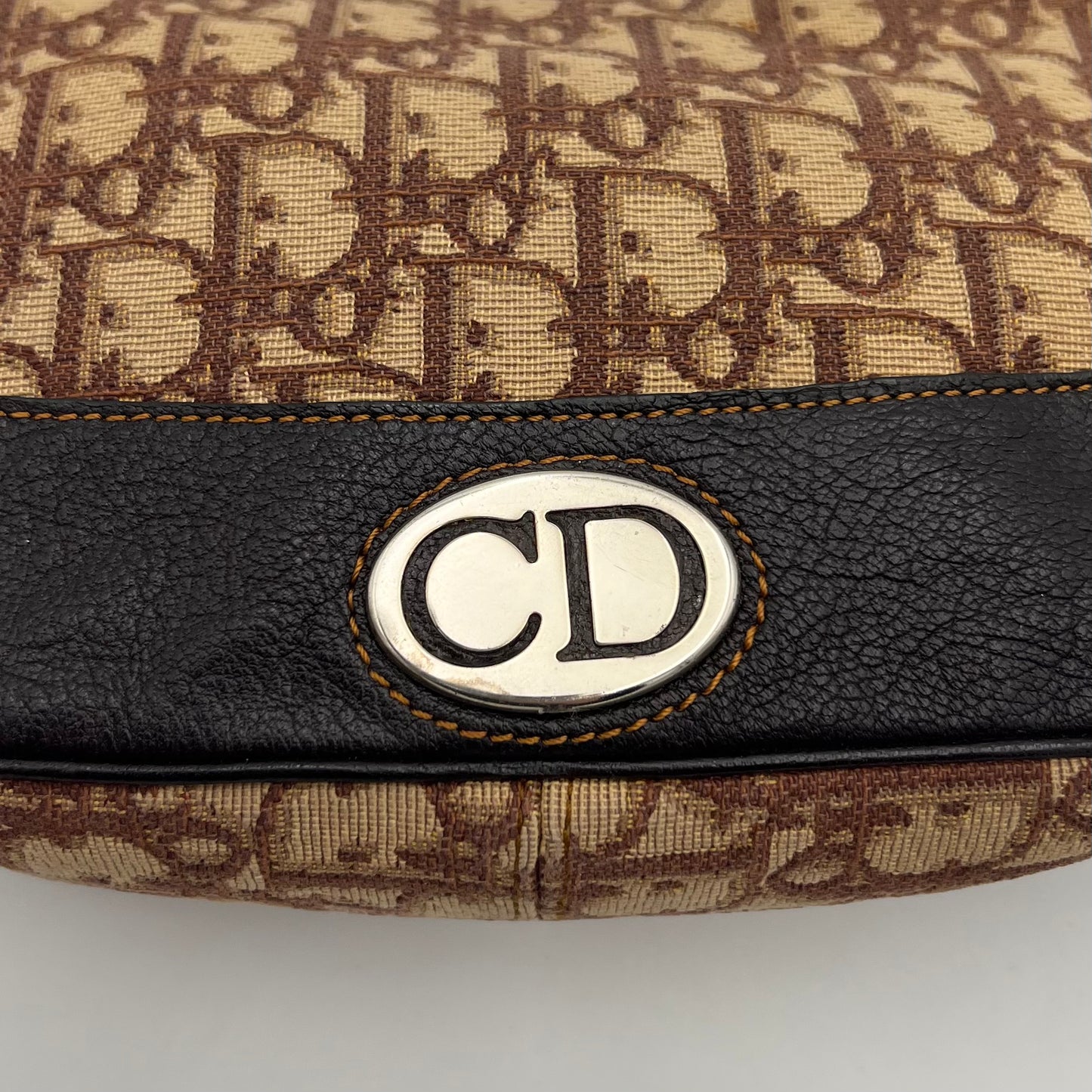 Christian Dior Brown Oblique Canvas and Leather CD Logo Pochette