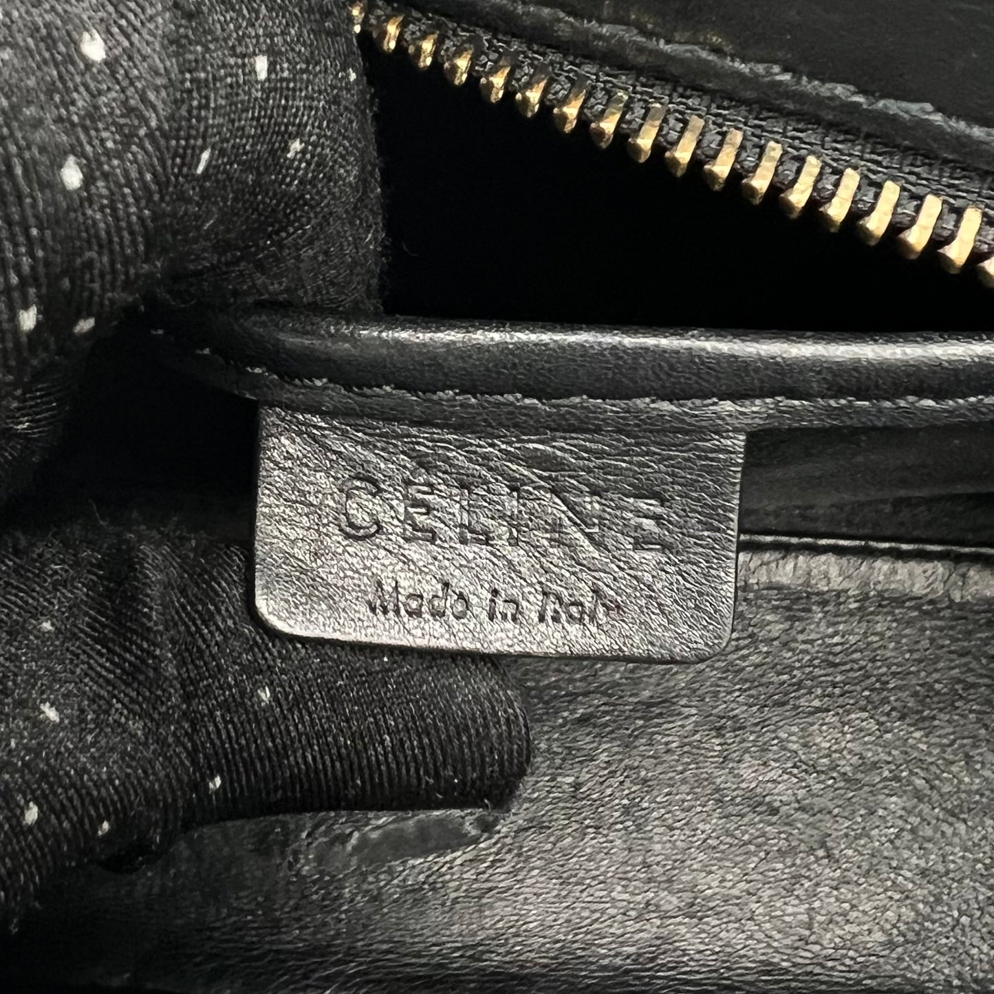Celine Paris Black Calfskin Nano Luggage with Long Strap GHW