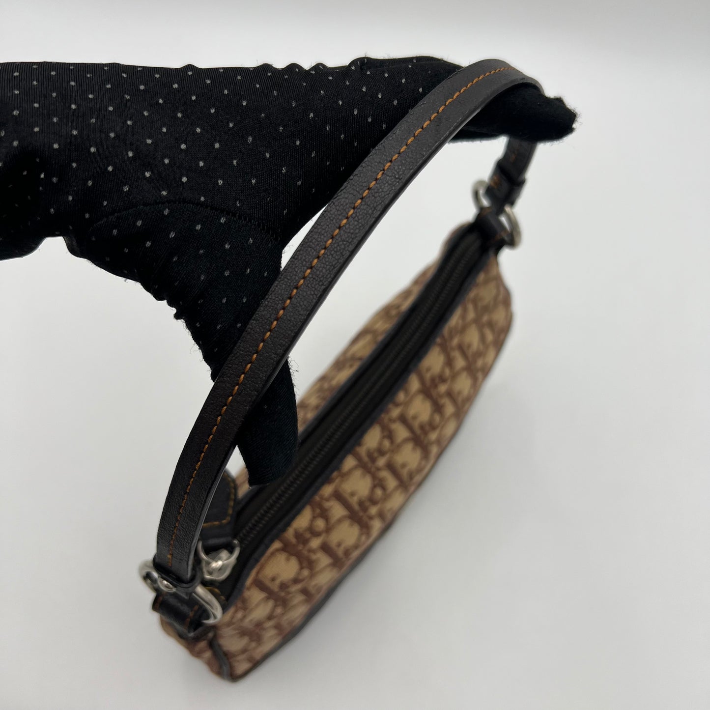 Christian Dior Brown Oblique Canvas and Leather CD Logo Pochette