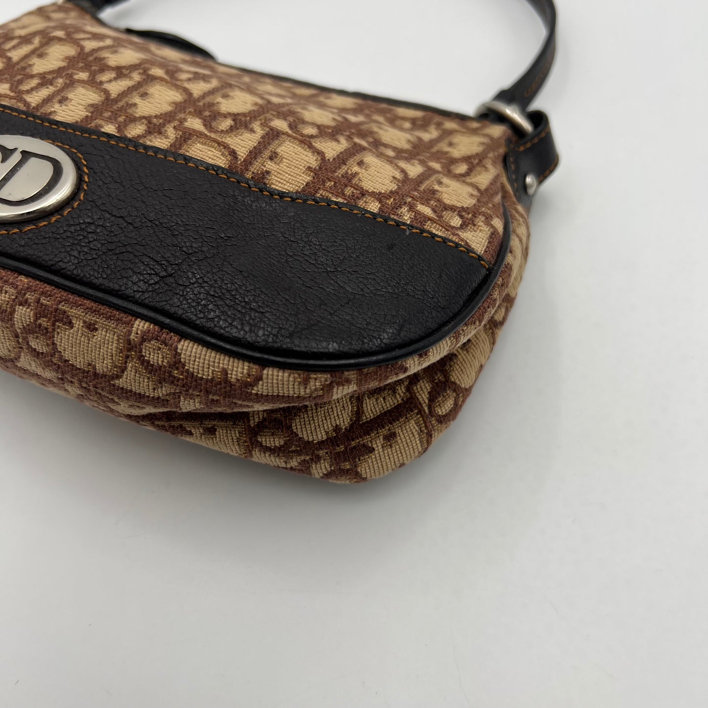 Christian Dior Brown Oblique Canvas and Leather CD Logo Pochette