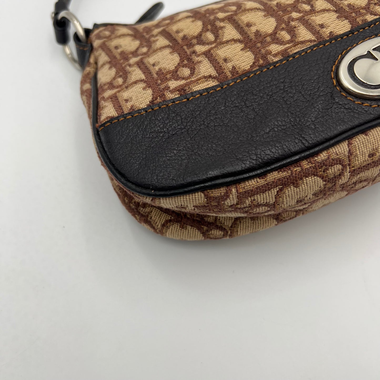 Christian Dior Brown Oblique Canvas and Leather CD Logo Pochette