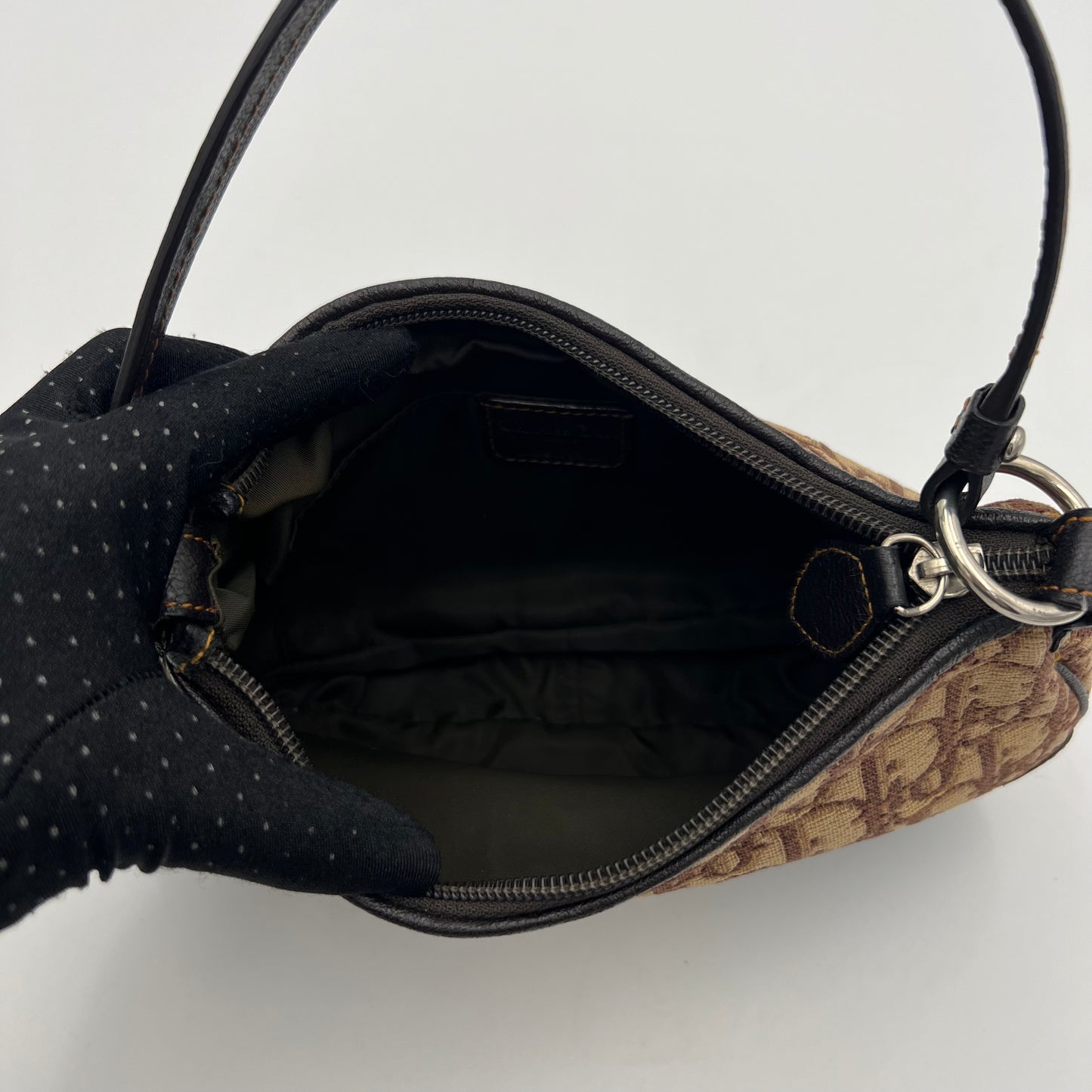 Christian Dior Brown Oblique Canvas and Leather CD Logo Pochette