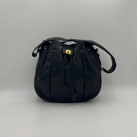 Celine Paris Black Leather Bucket Sling Bag