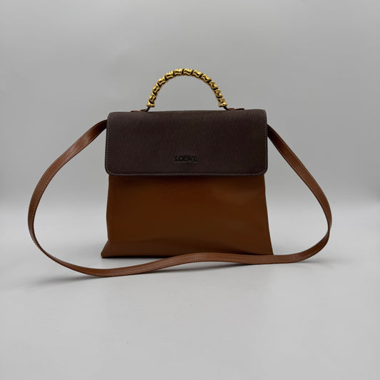Loewe Brown Velasquez Twist Top Handle Two-Way Bag