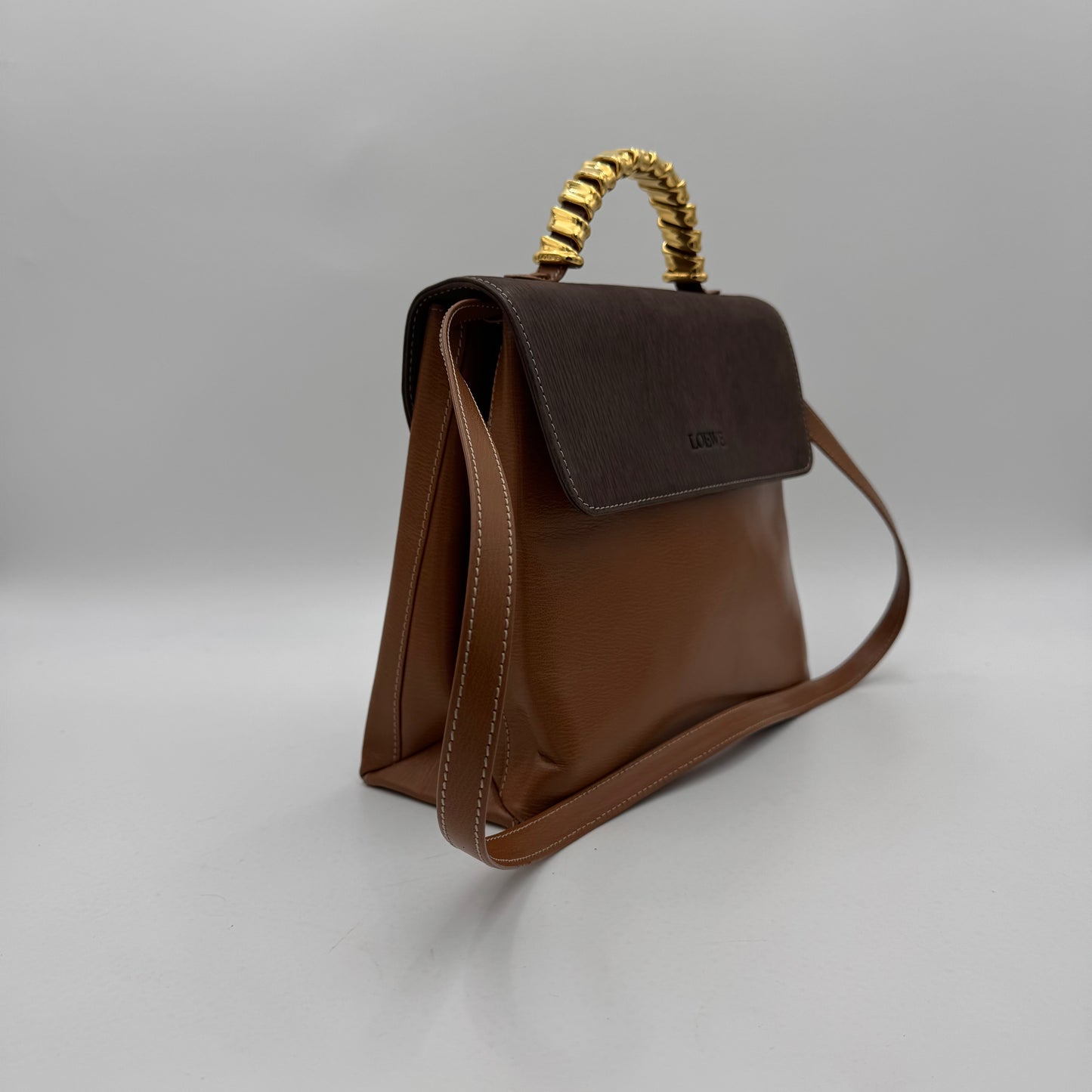 Loewe Brown Velasquez Twist Top Handle Two-Way Bag