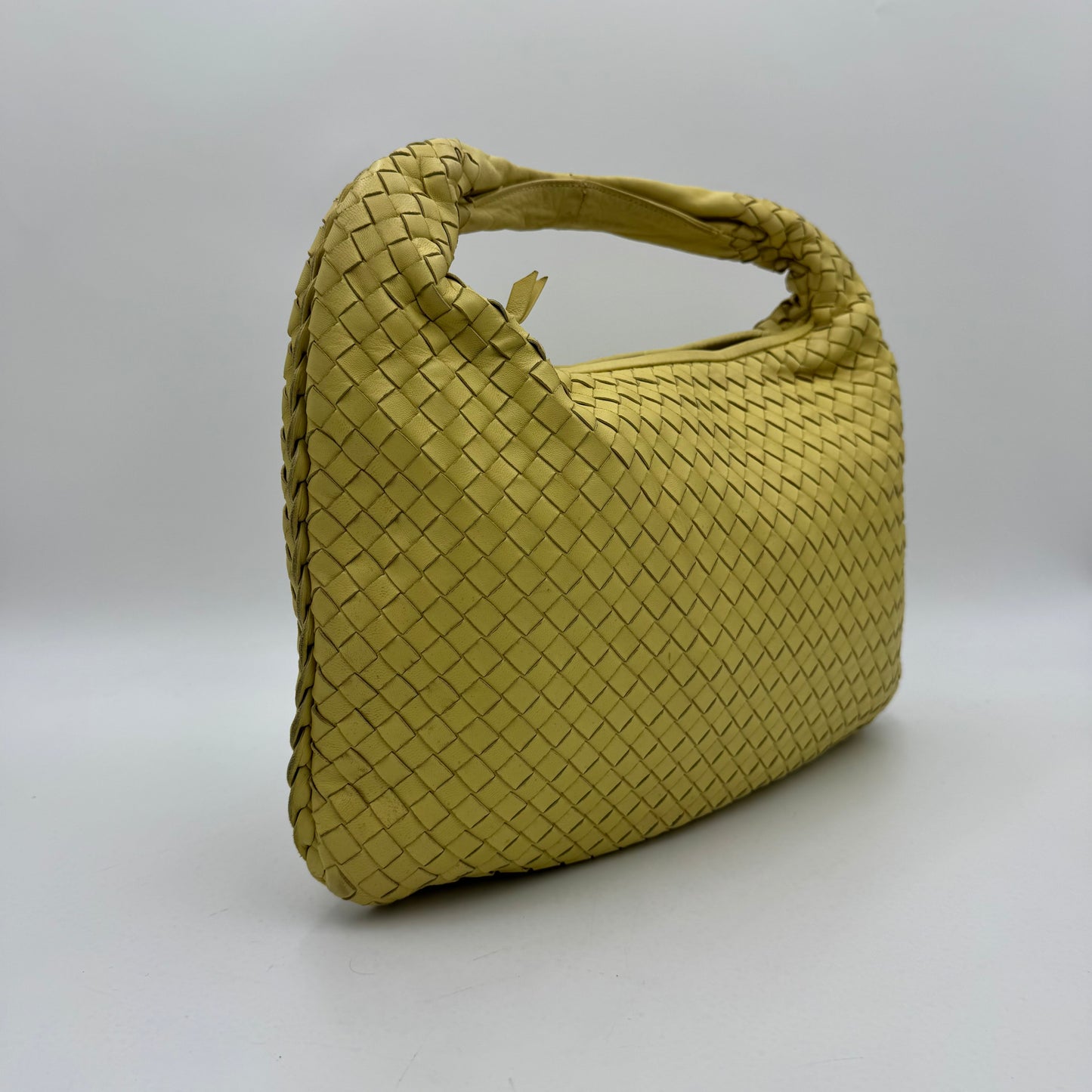Bottega Veneta Pastel Yellow Intrecciato Hobo Bag