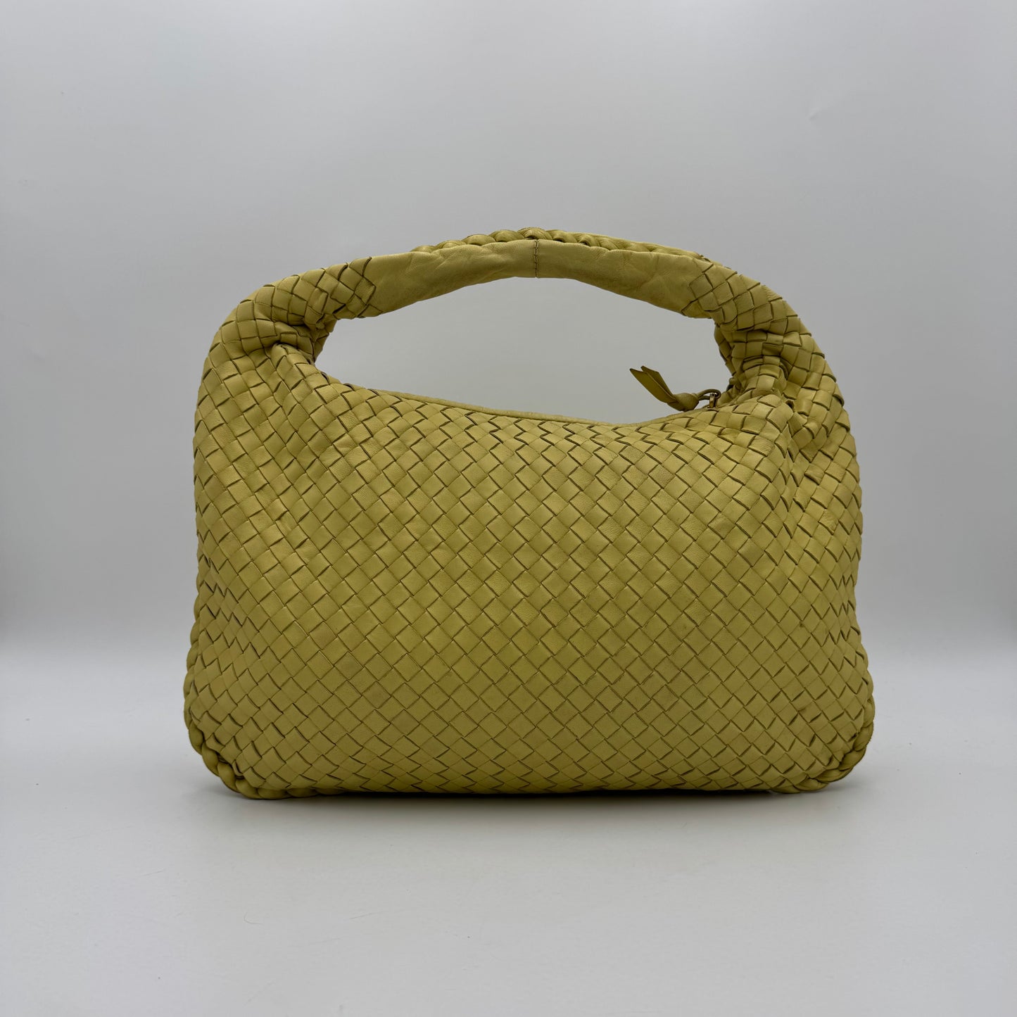 Bottega Veneta Pastel Yellow Intrecciato Hobo Bag