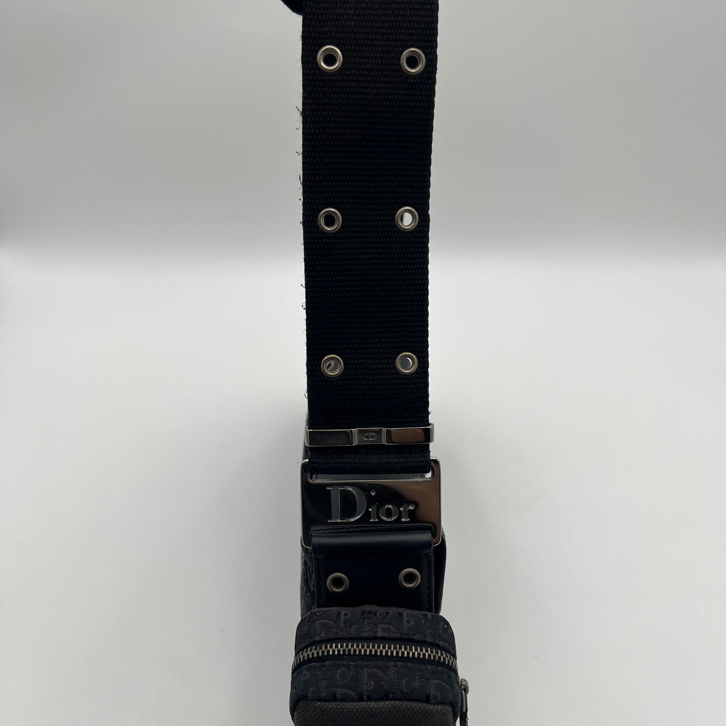 Christian Dior Black Trotter Canvas and Leather Street Chic Columbus with Side Purse