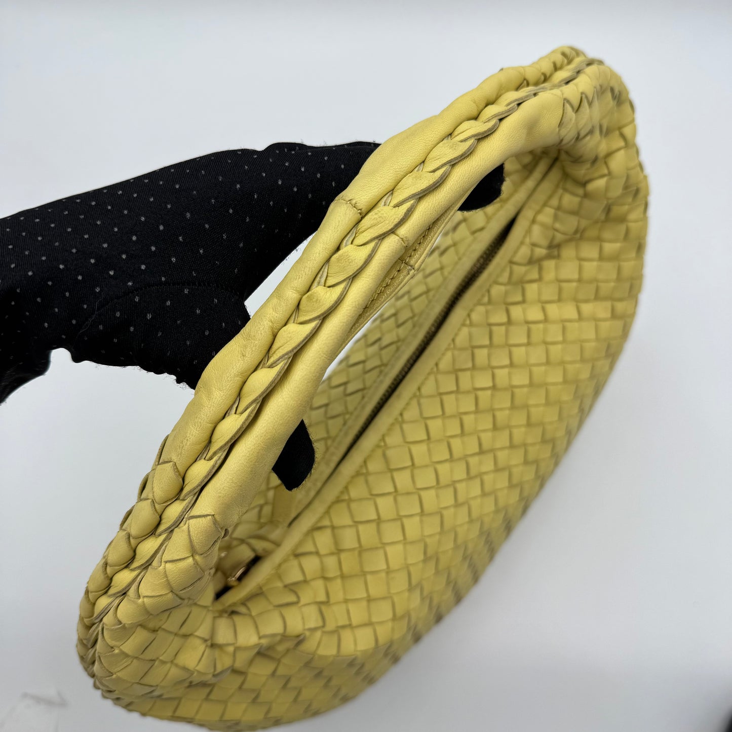 Bottega Veneta Pastel Yellow Intrecciato Hobo Bag