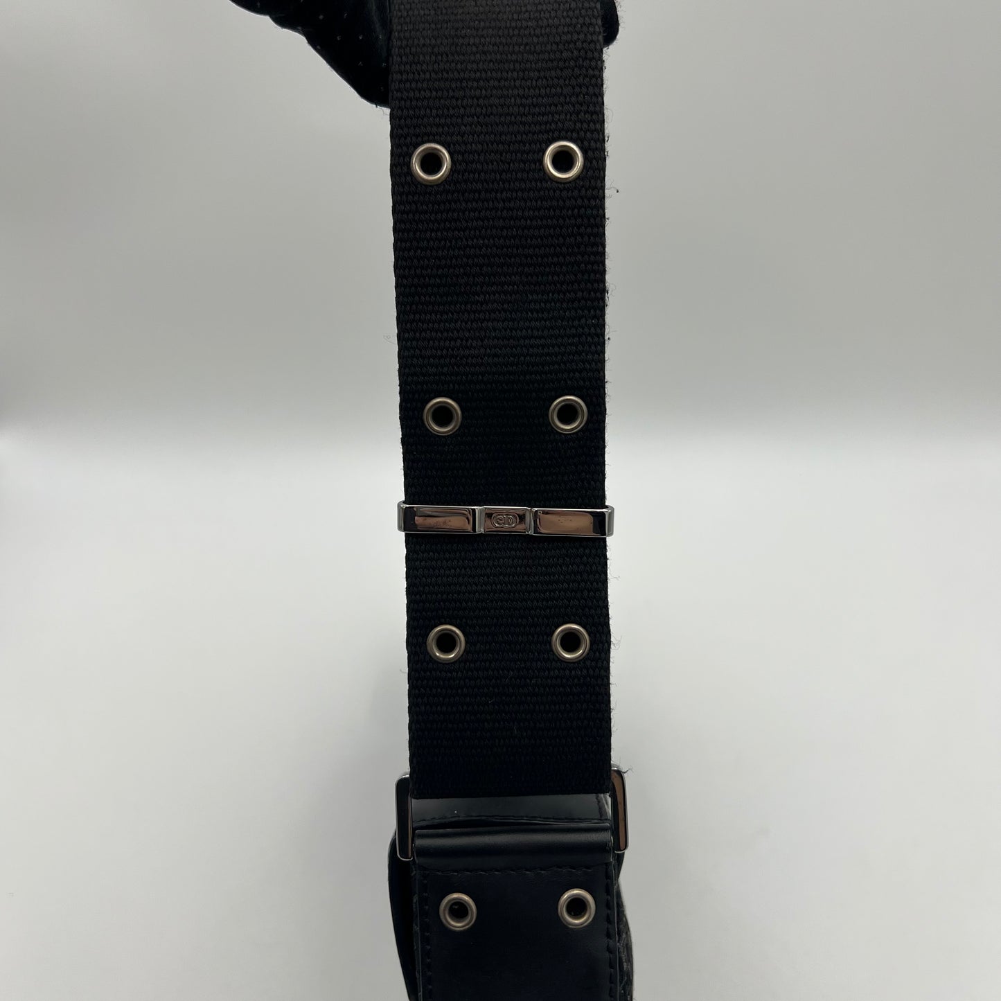 Christian Dior Black Trotter Canvas and Leather Street Chic Columbus with Side Purse