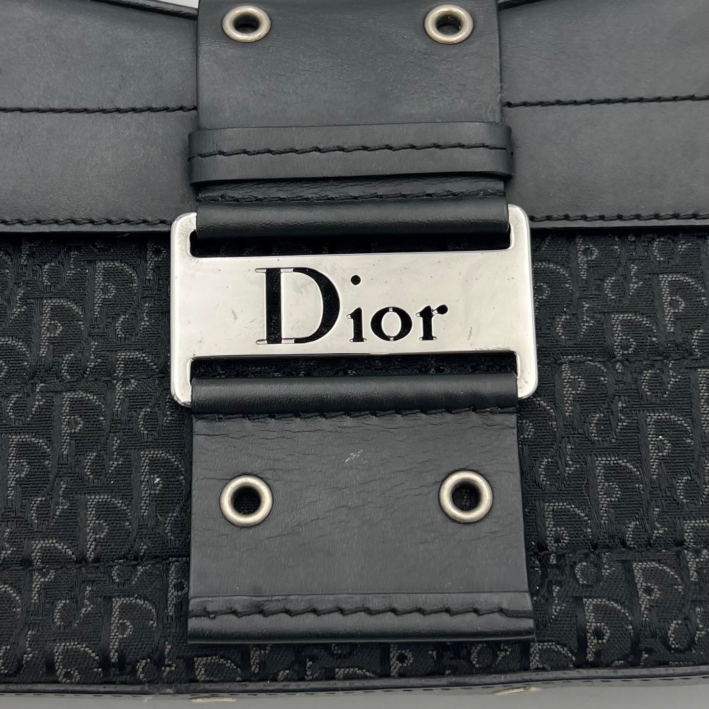 Christian Dior Black Trotter Canvas and Leather Street Chic Columbus with Side Purse