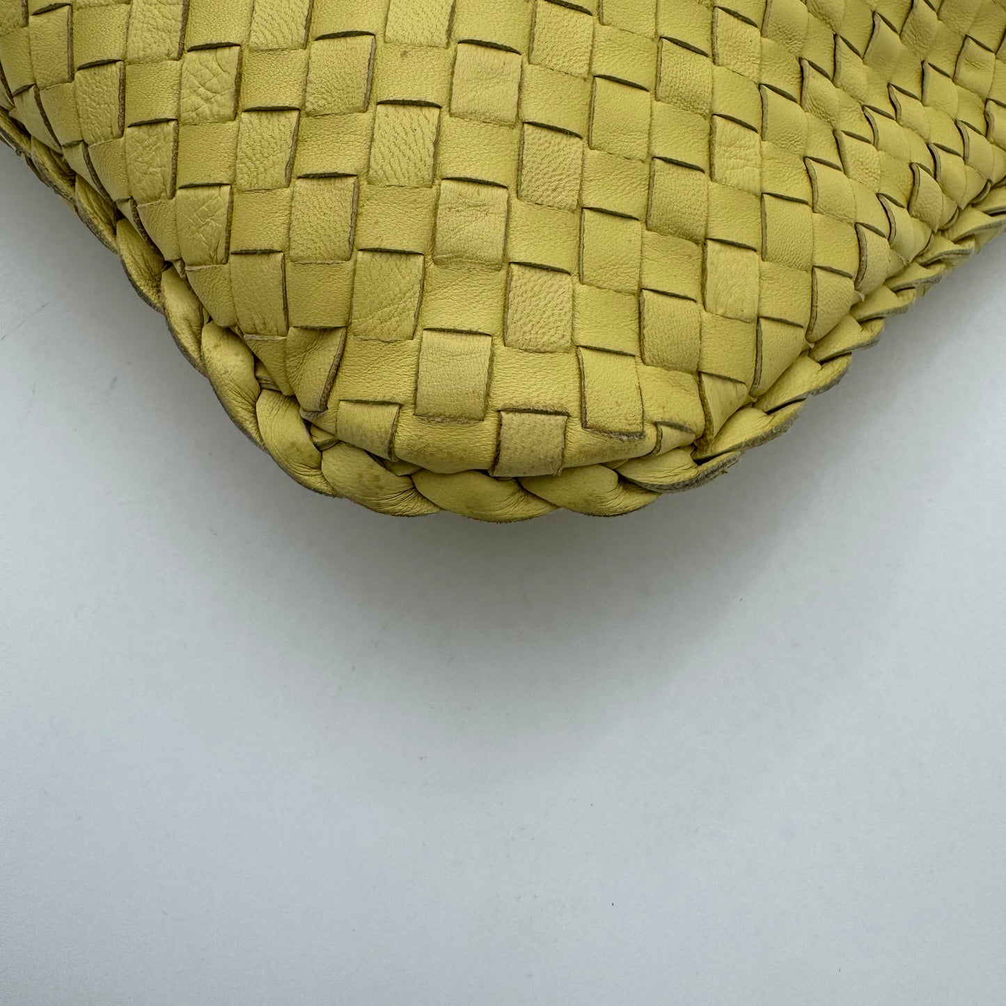 Bottega Veneta Pastel Yellow Intrecciato Hobo Bag