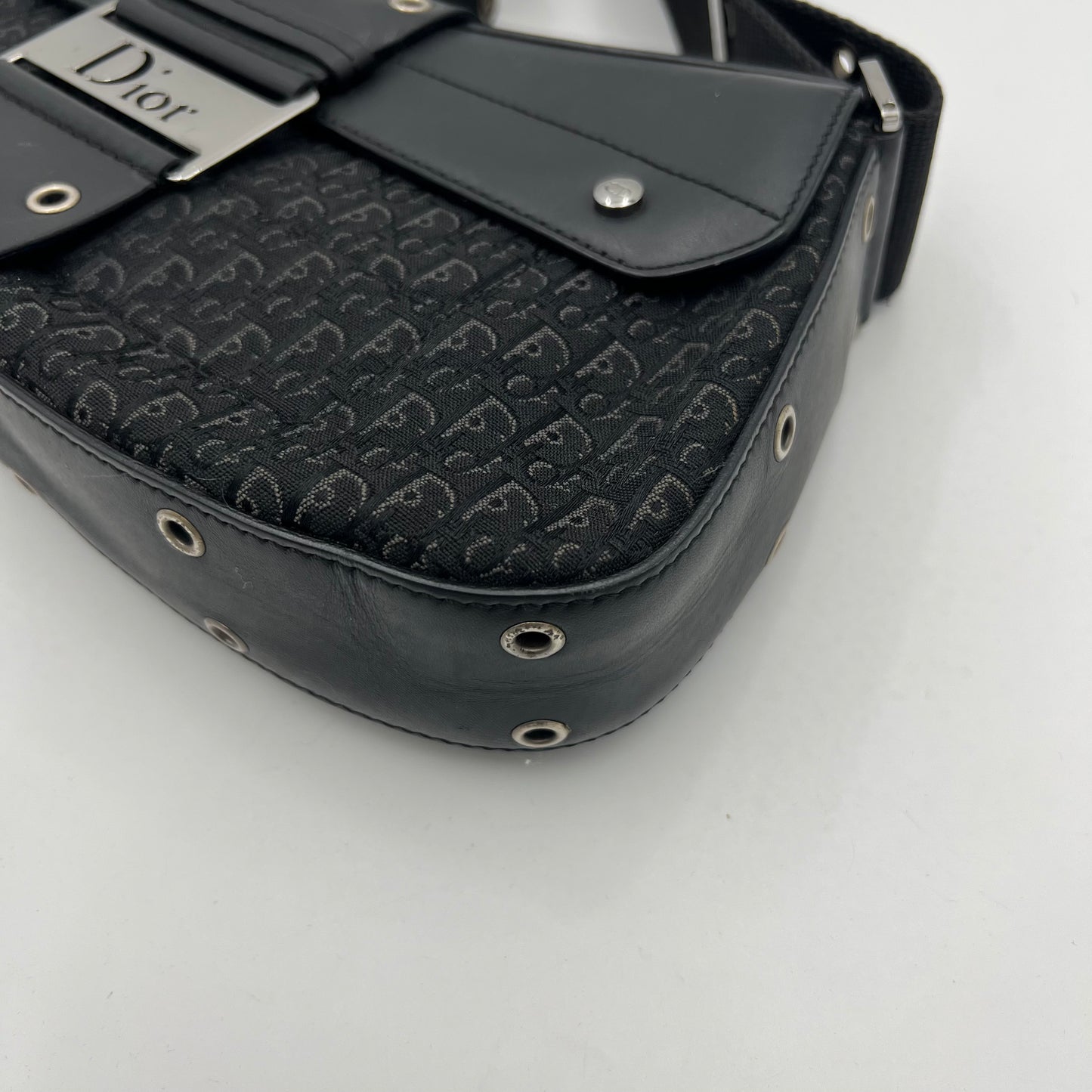 Christian Dior Black Trotter Canvas and Leather Street Chic Columbus with Side Purse