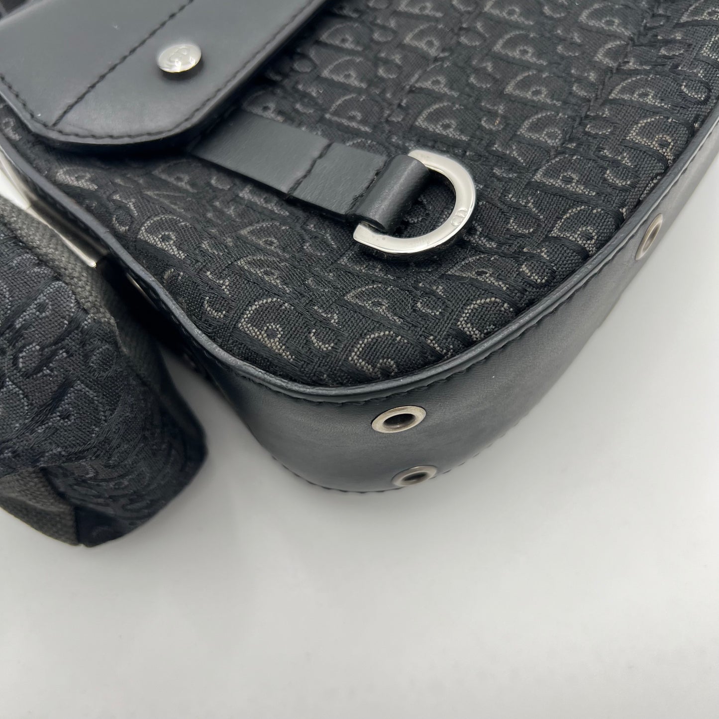 Christian Dior Black Trotter Canvas and Leather Street Chic Columbus with Side Purse