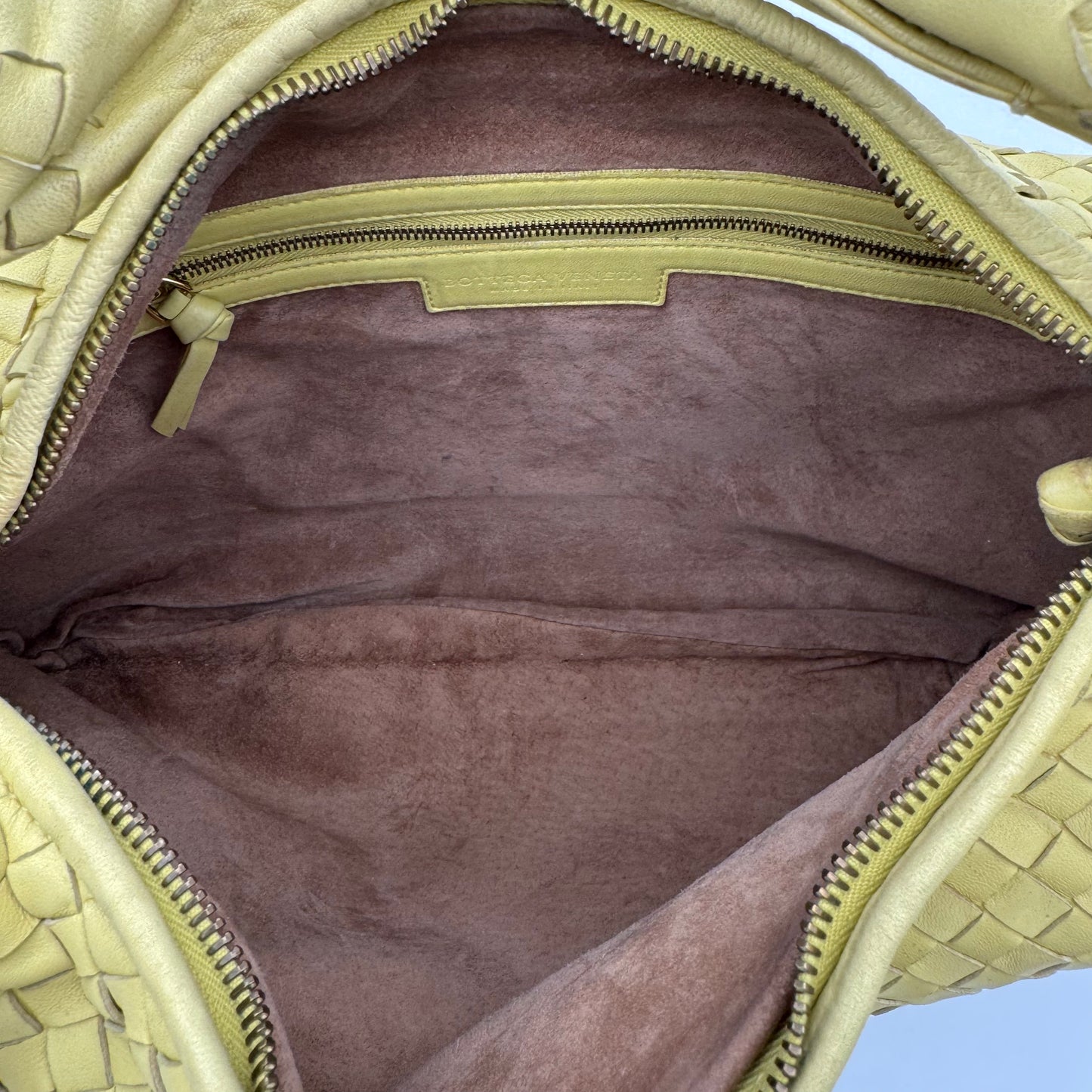 Bottega Veneta Pastel Yellow Intrecciato Hobo Bag