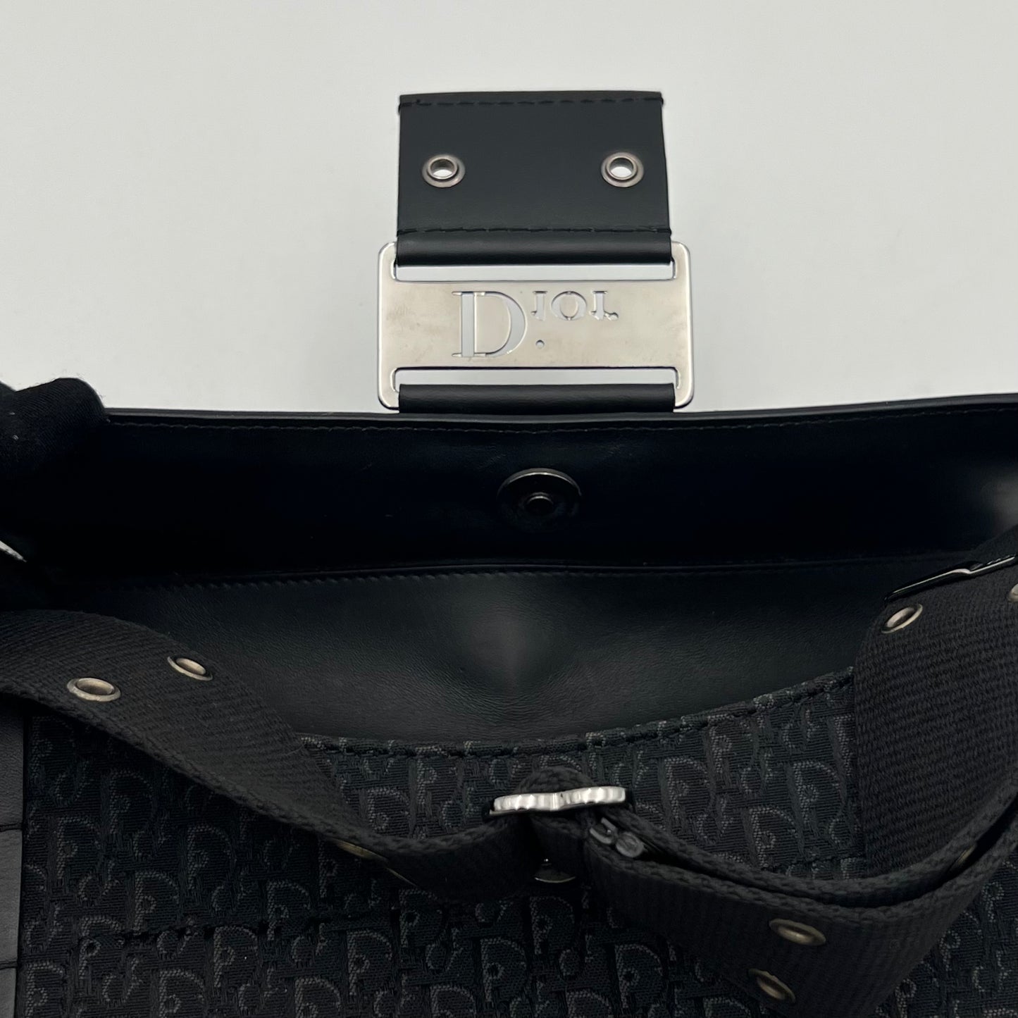 Christian Dior Black Trotter Canvas and Leather Street Chic Columbus with Side Purse