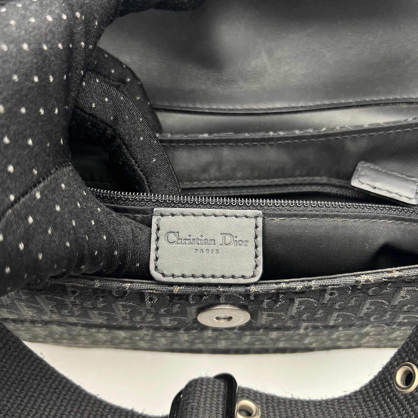 Christian Dior Black Trotter Canvas and Leather Street Chic Columbus with Side Purse