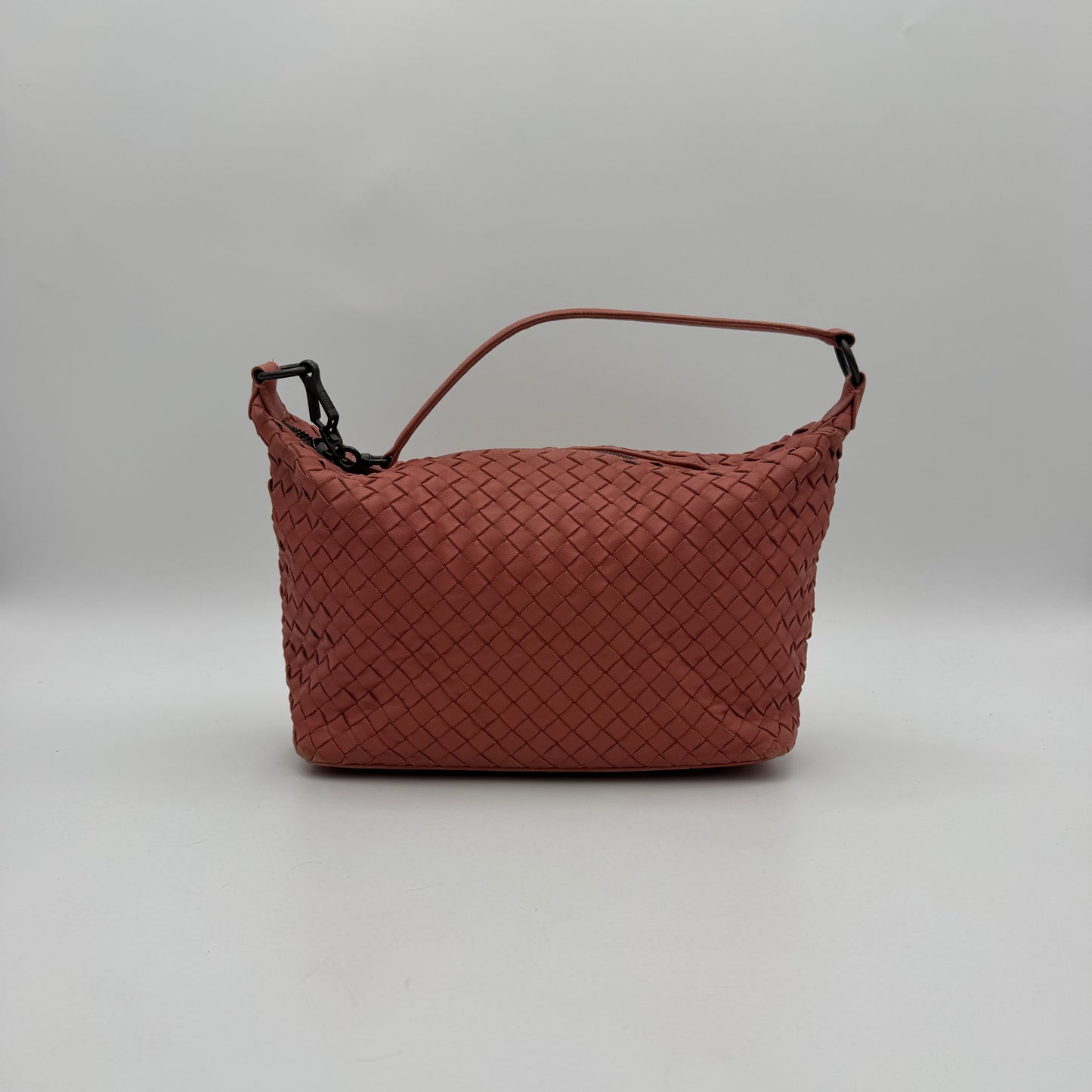 Bottega Veneta Coral Pink Intrecciato Hobo Shoulder Bag
