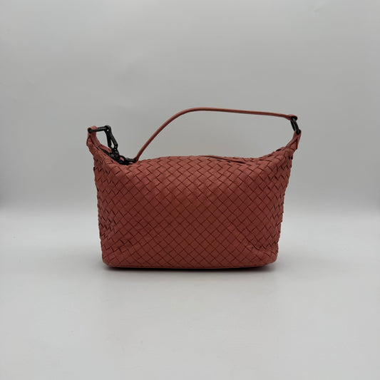 Bottega Veneta Coral Pink Intrecciato Hobo Shoulder Bag
