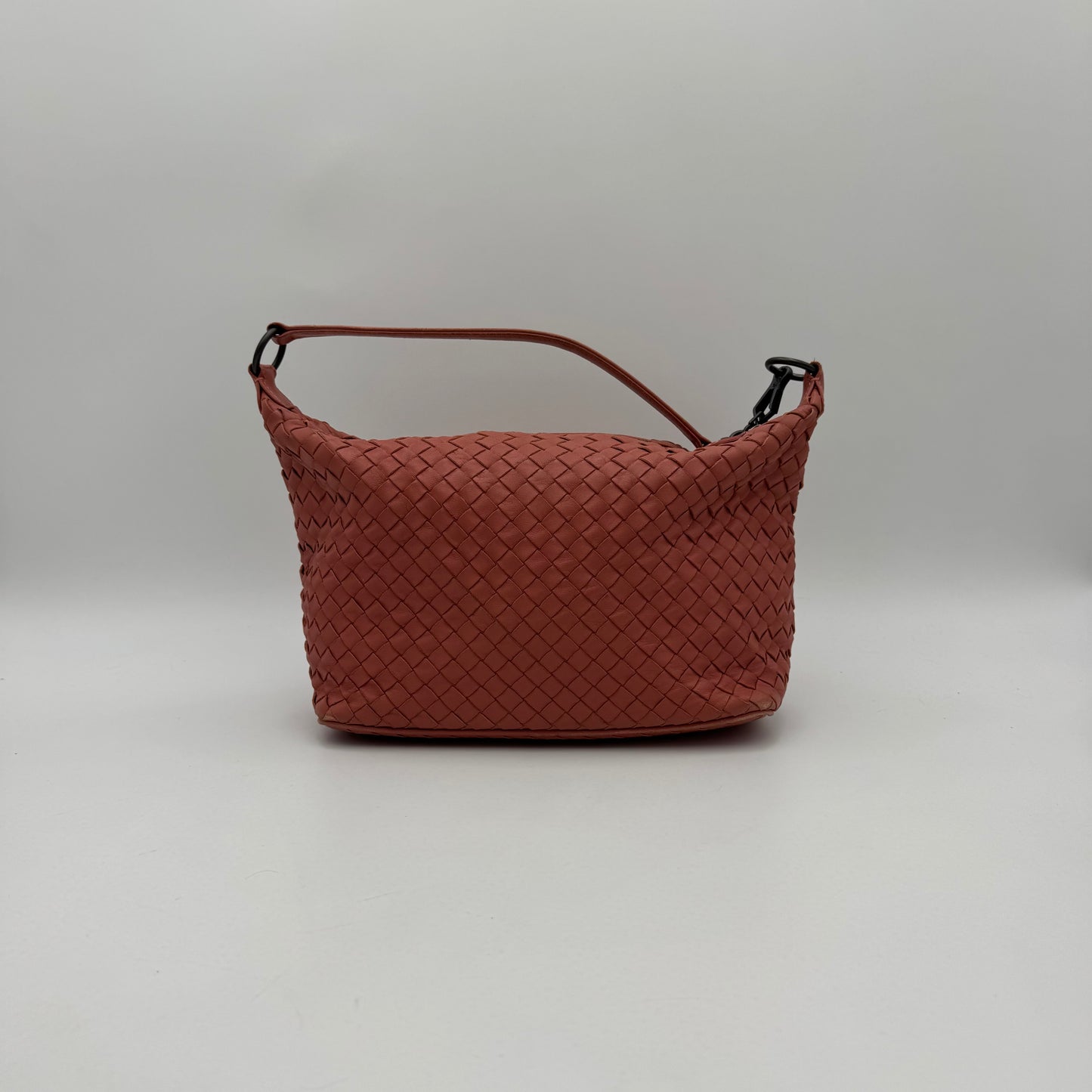 Bottega Veneta Coral Pink Intrecciato Hobo Shoulder Bag